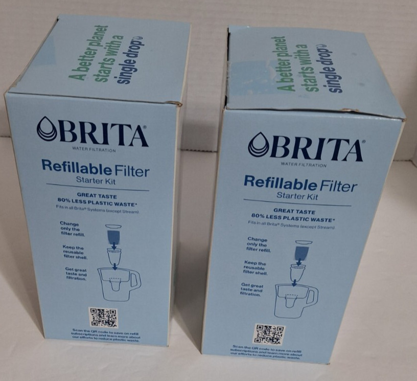 BRITA Refillable Water Filtration System Filter Refills (2) 3 PACKS EACH – NEW