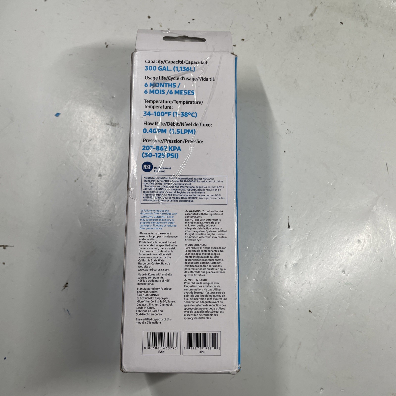 Samsung Genuine HAF-QIN/EXP DA97-17376B/DA97-08006C-A Refrigerator Water Filter
