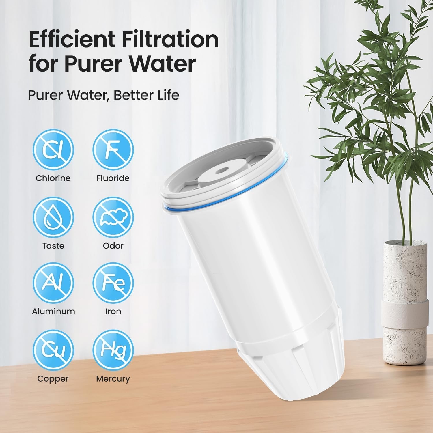 Water Filter Replacement for zero Pitchers and Dispenser,fit for ZR-001 ZR-00…