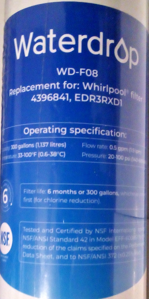 NEW Waterdrop WD-F08 Refrigerator Water Filter, Fits Kenmore® 46-9083 FREE S/H!