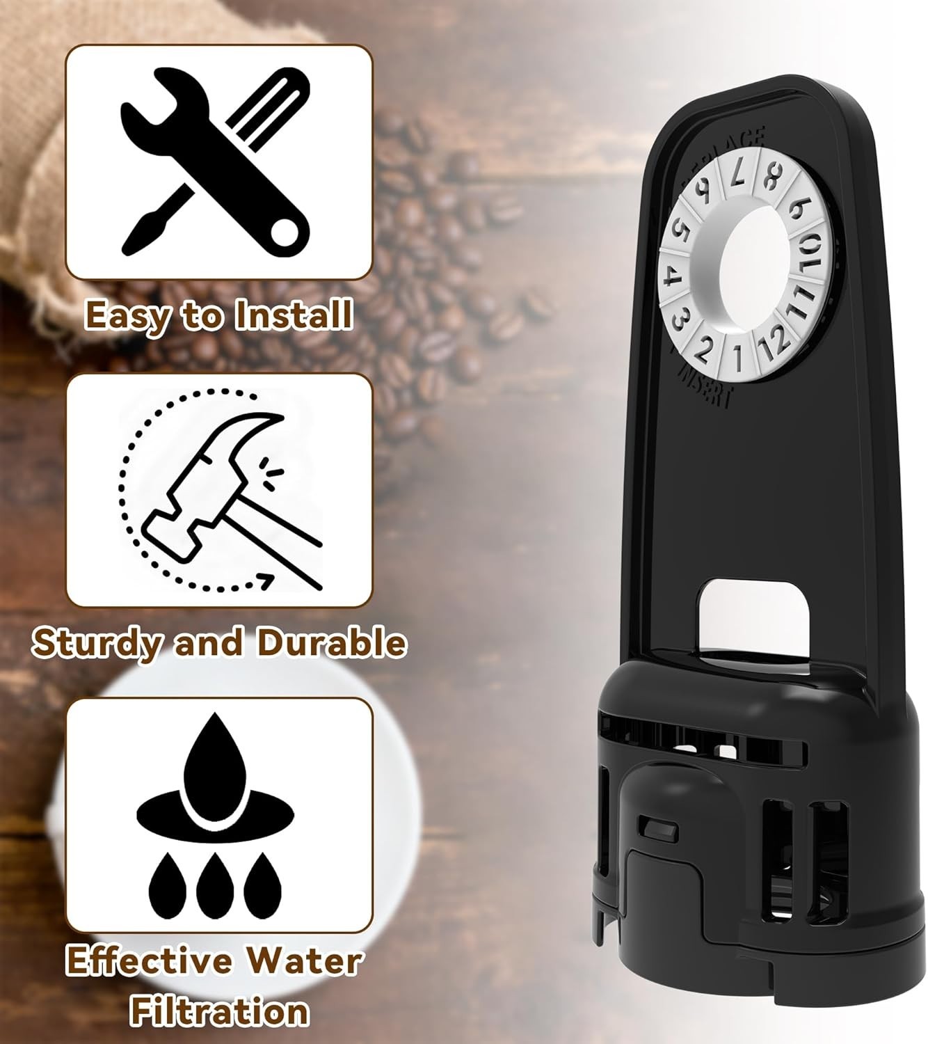 5Pcs Water Filter Replacement & 1Pcs Water Filter Holder for Ninja Luxe Coffee M