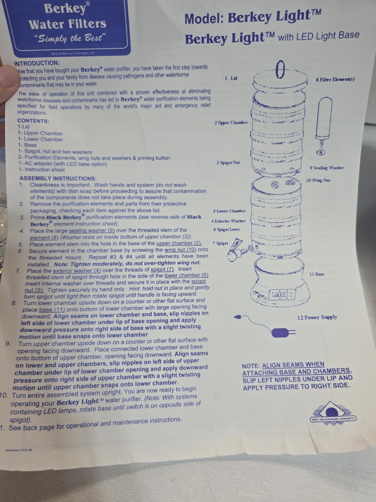 Berkey Light Water Filtration System W/2 Black Filter Elements ****READ***