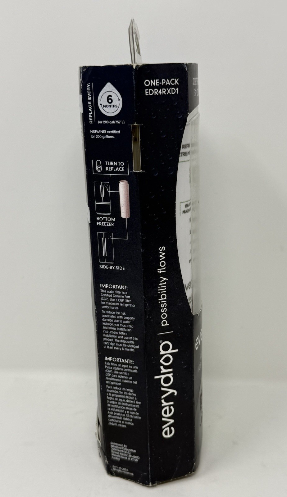EveryDrop Water Filter 4 – EDR4RXD1 Ice and Water Refrigerator New Unopened