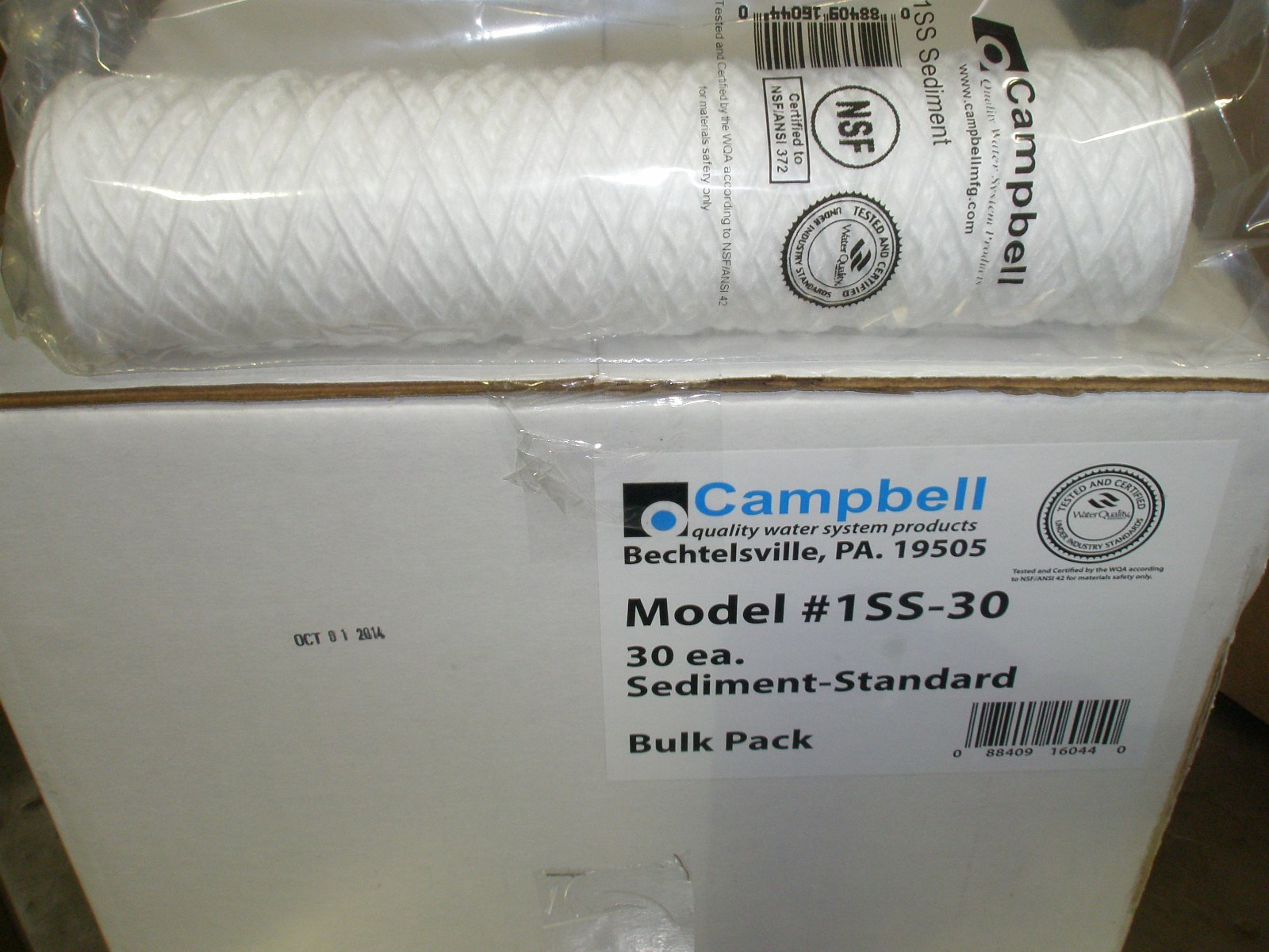 1SS-30 Campbell 5 Micron Water Filters Sediment Cartridges 30PK Authentic USA