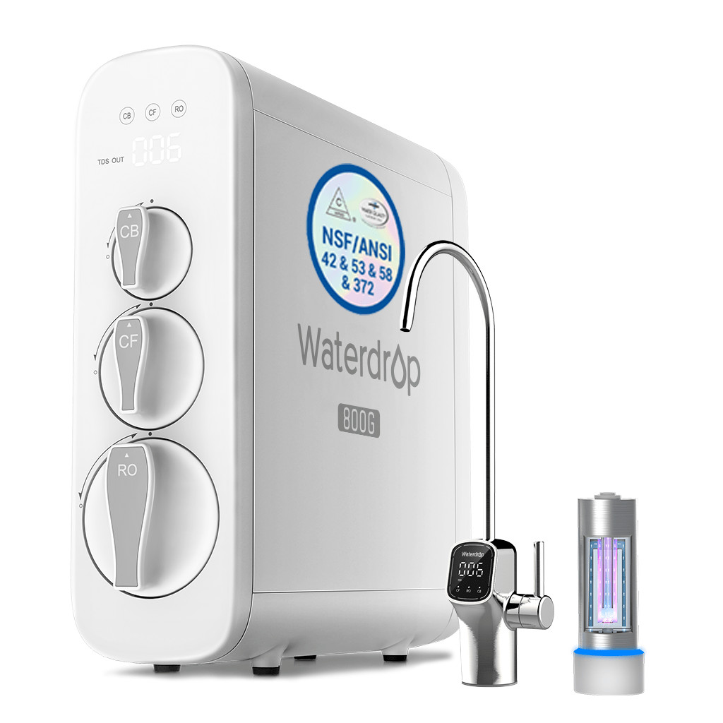 Waterdrop G3P800 Reverse Osmosis System, 800 GPD Fast Flow, with Smart Faucet