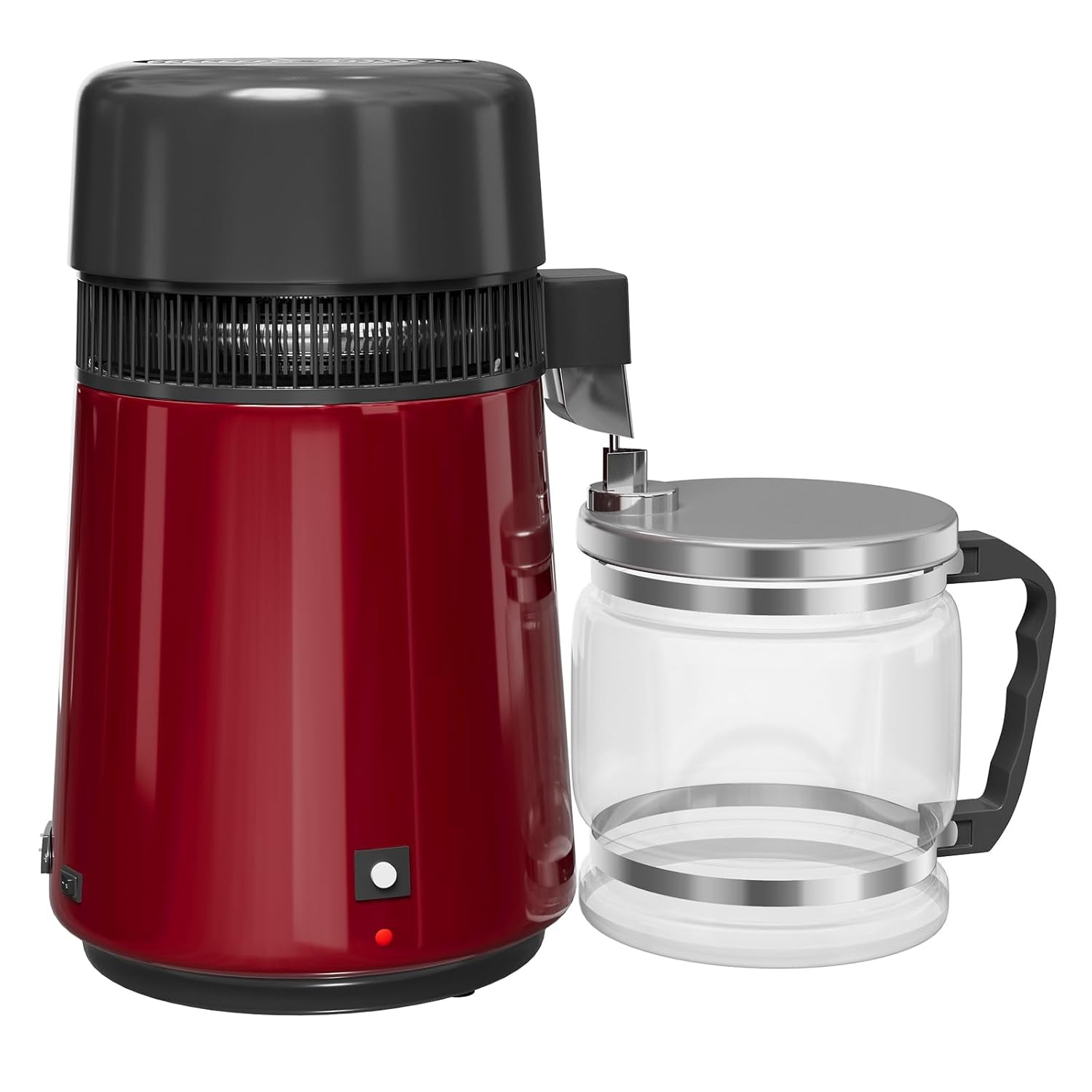 4L Stainless Steel Water Distiller 750W with Glass Jug, Gold/Red/Silver
