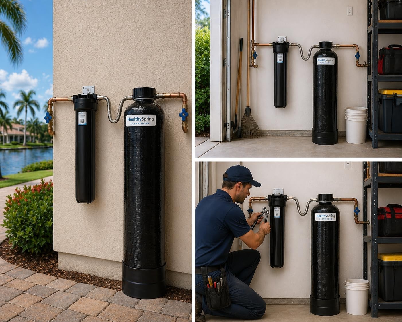 Healthy Spring Whole House Water Filter System – High-Capacity Carbon 600,000 Ga