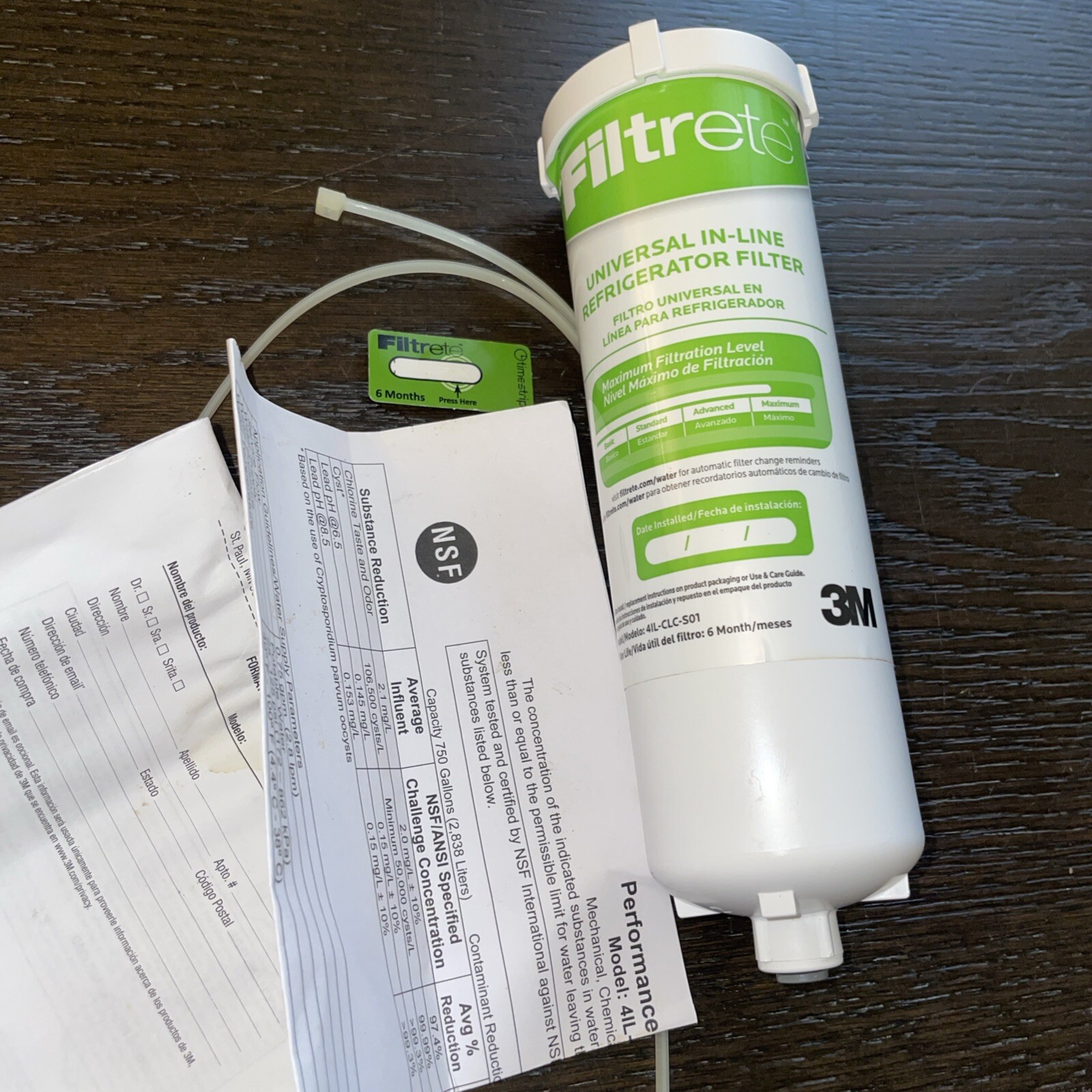 NEW 3M Filtrete Universal In Line Refrigerator Filter 6 Months 4IL-CLC-S01 HTF