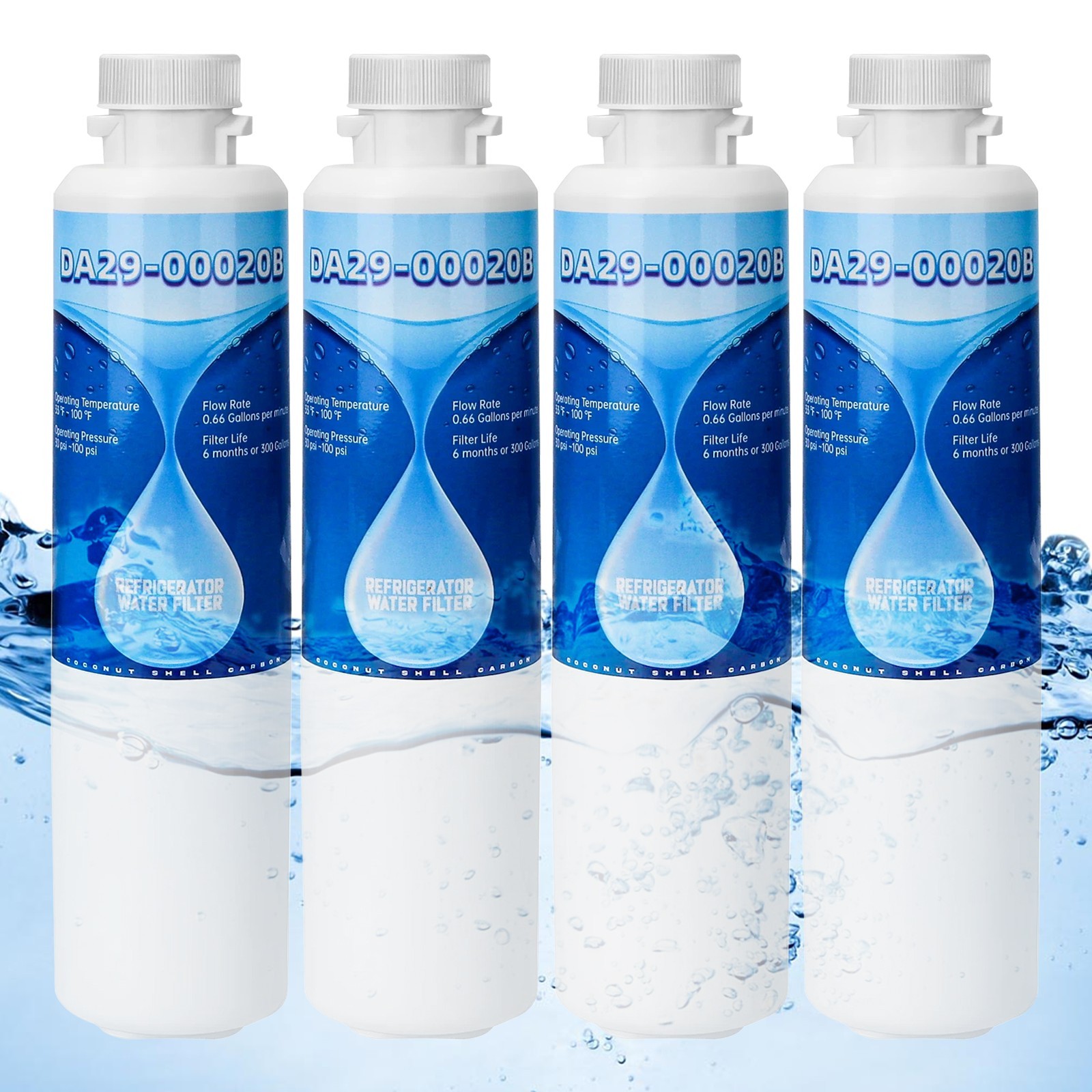 DA29-00020B HAF-CIN/EXP Refrigerator Water Filter Fit for Samsung, 4 Pack