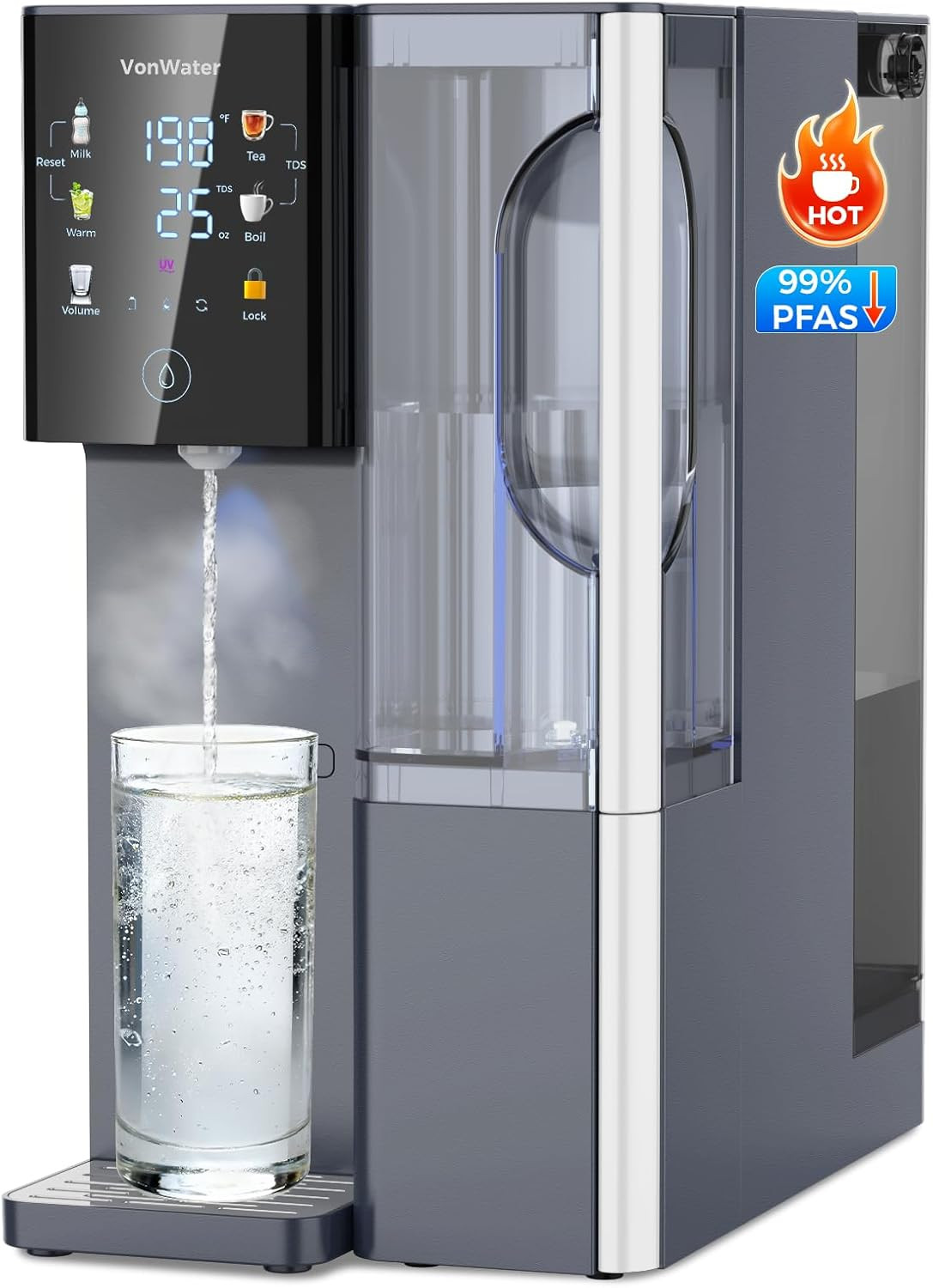 CT910H Reverse Osmosis Water Filter Countertop, 3S Instant Hot RO Water Filtrati