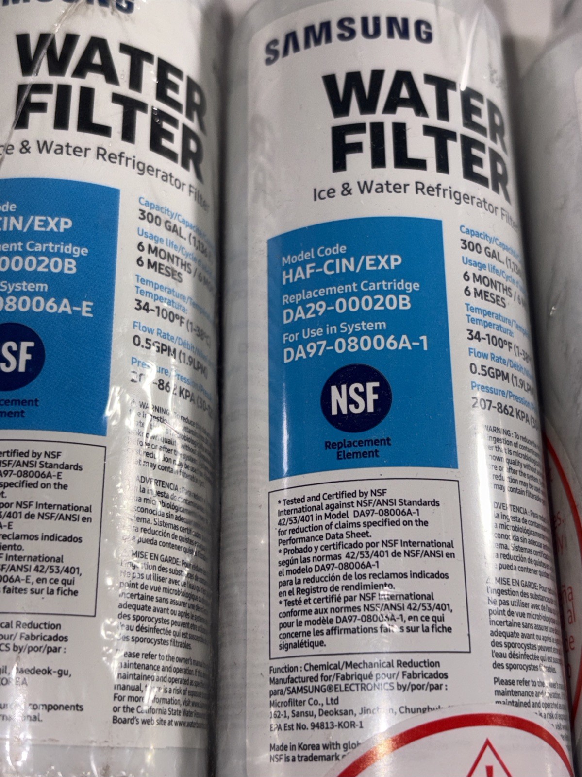 3 PACK Genuine Samsung DA29-00020B HAF-CIN/EXP Refrigerator Water Filter (New)