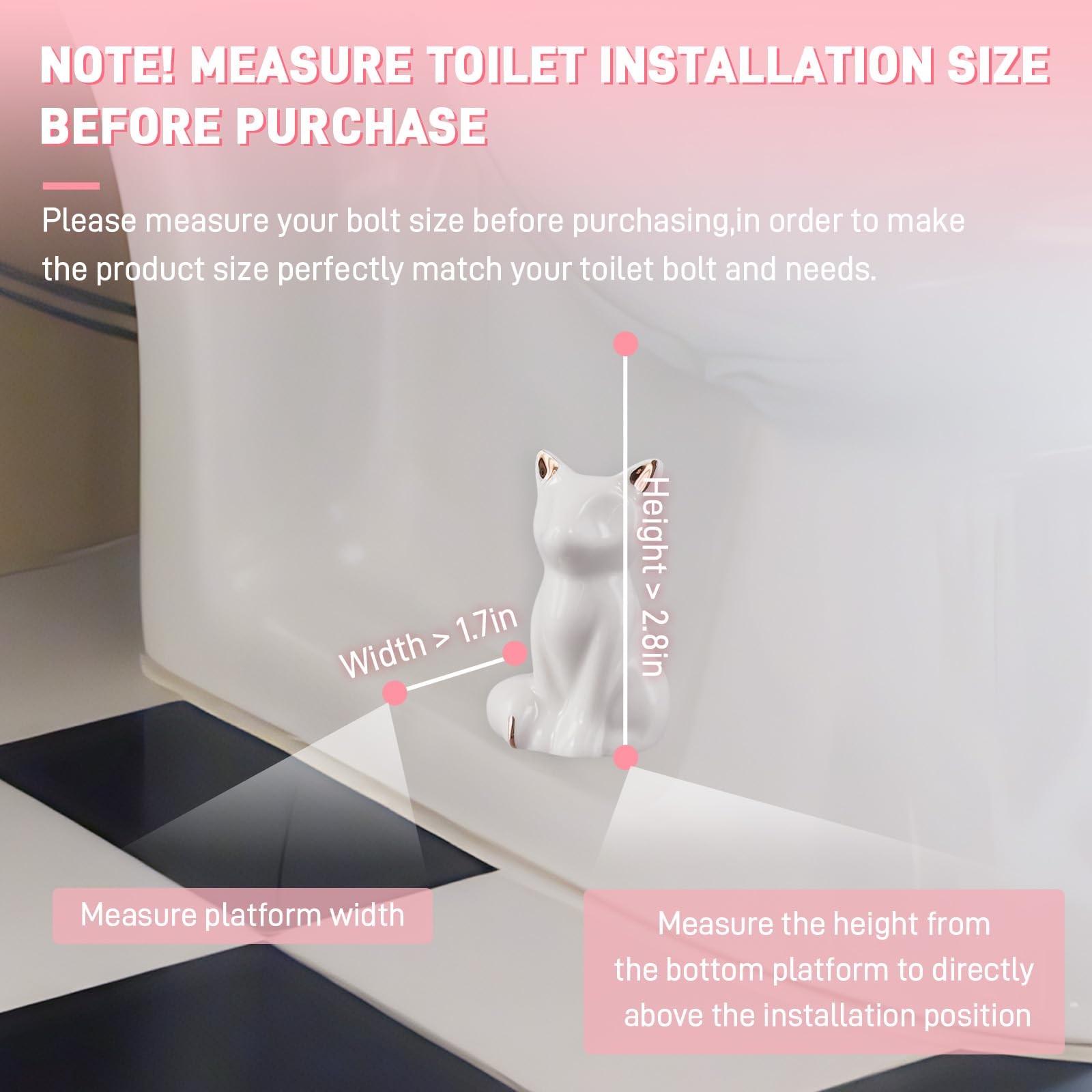 Decorative Toilet Bolt Covers – 4PCS Extra Tall Rust-Resistant Screw Caps