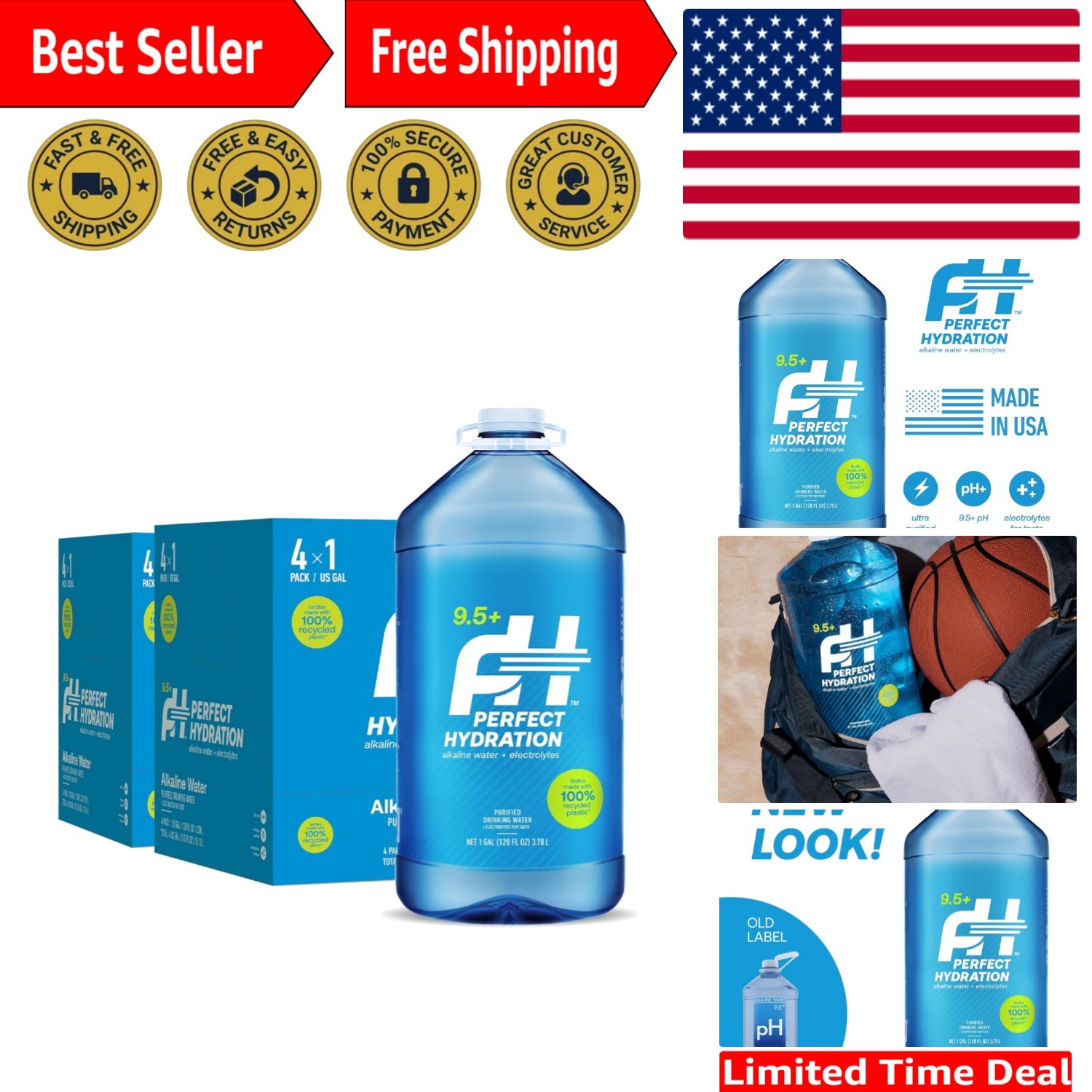 Electrolyte-Enriched Alkaline Water – 9.5+ pH – 8 Gallon Pack for Daily Wellness