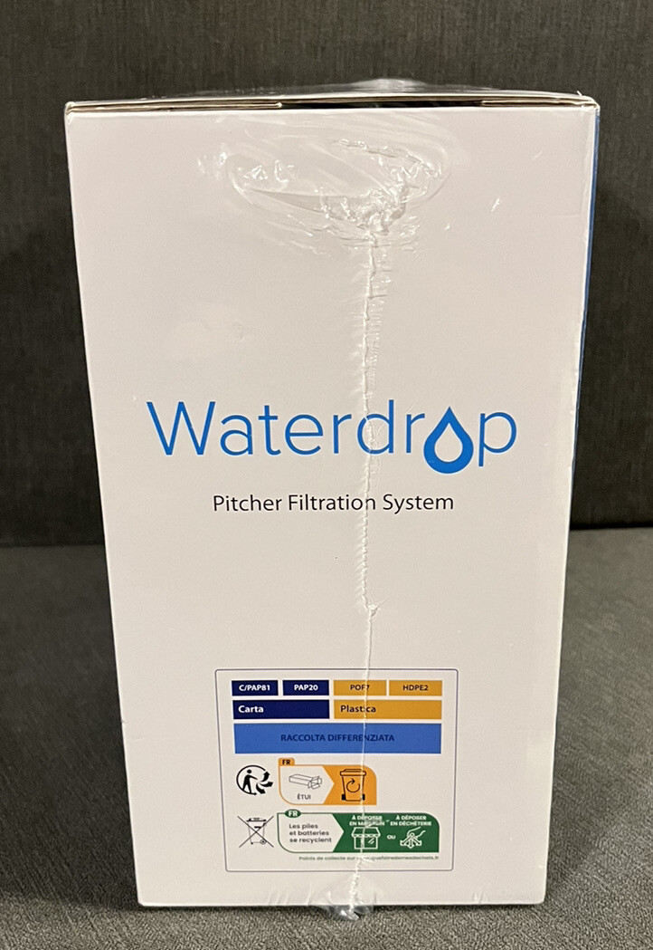 Waterdrop Chubby 10-Cup Water Filter Pitcher, NSF Certified 200 Gal – Blue