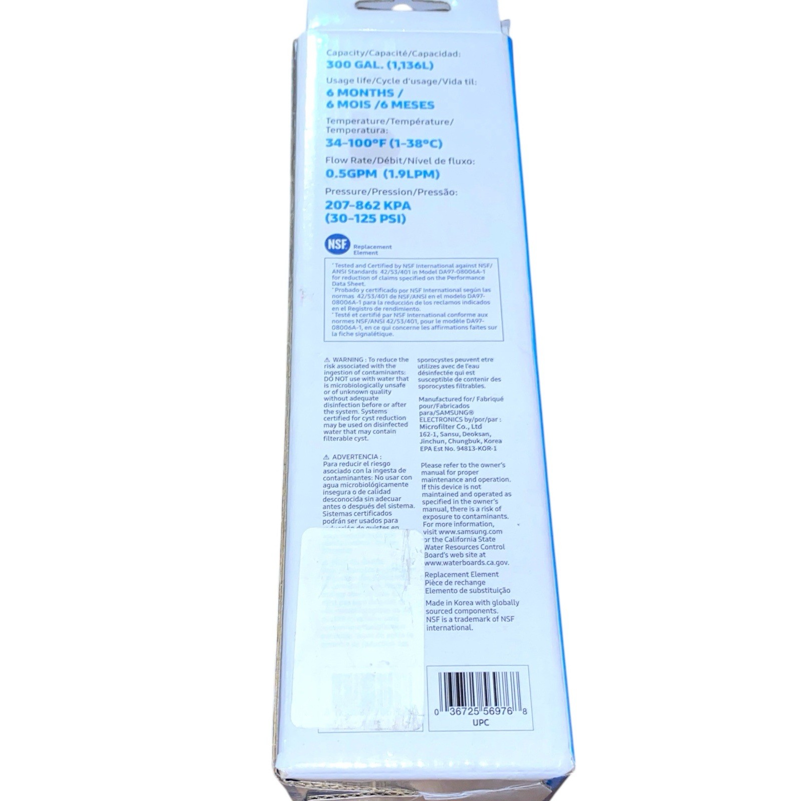 Genuine Samsung DA29-00020B HAF-CIN/EXP Refrigerator Ice & Water Filter