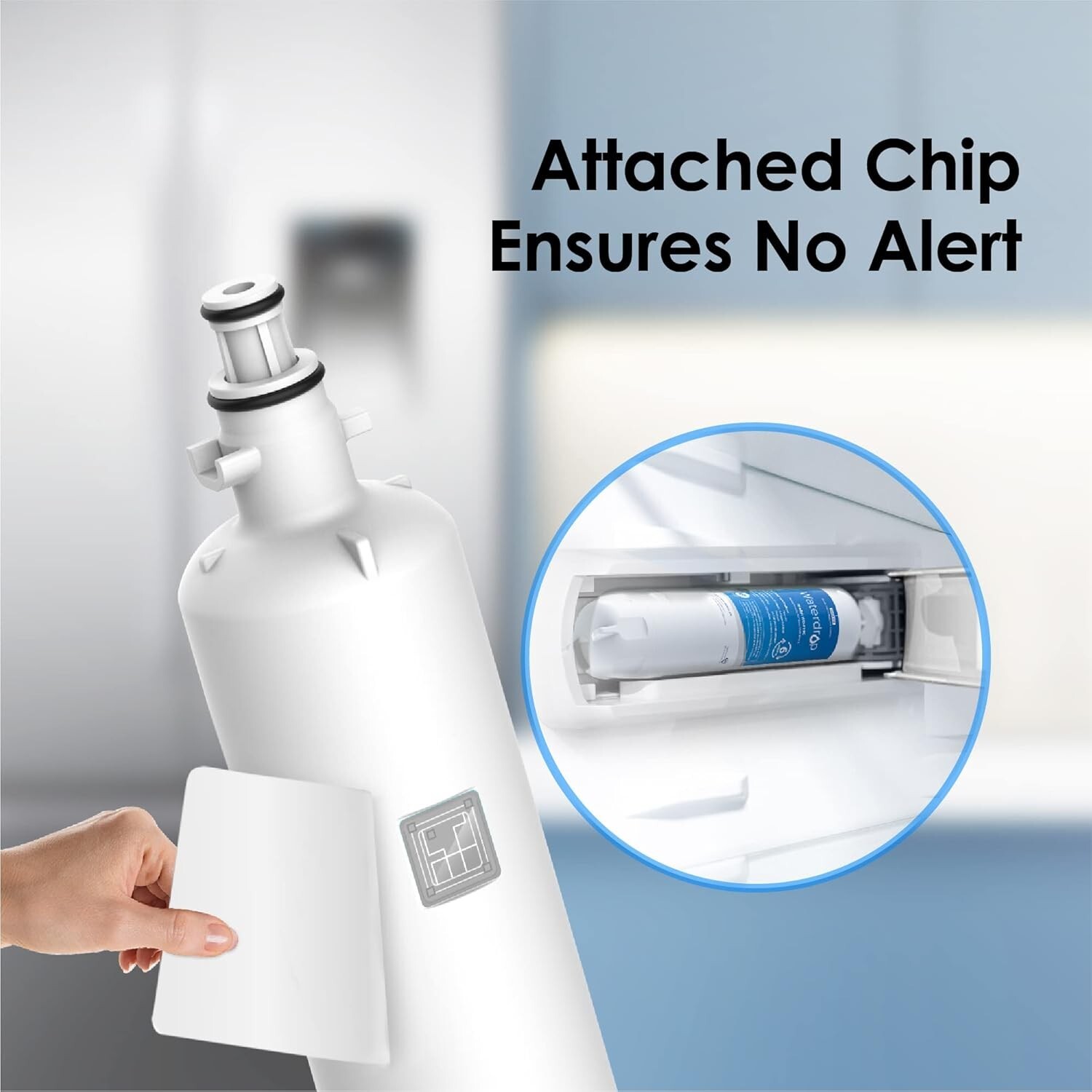 Waterdrop Refrigerator Water Filter, Replacement for GE® RPWFE WITH CHIP (1)