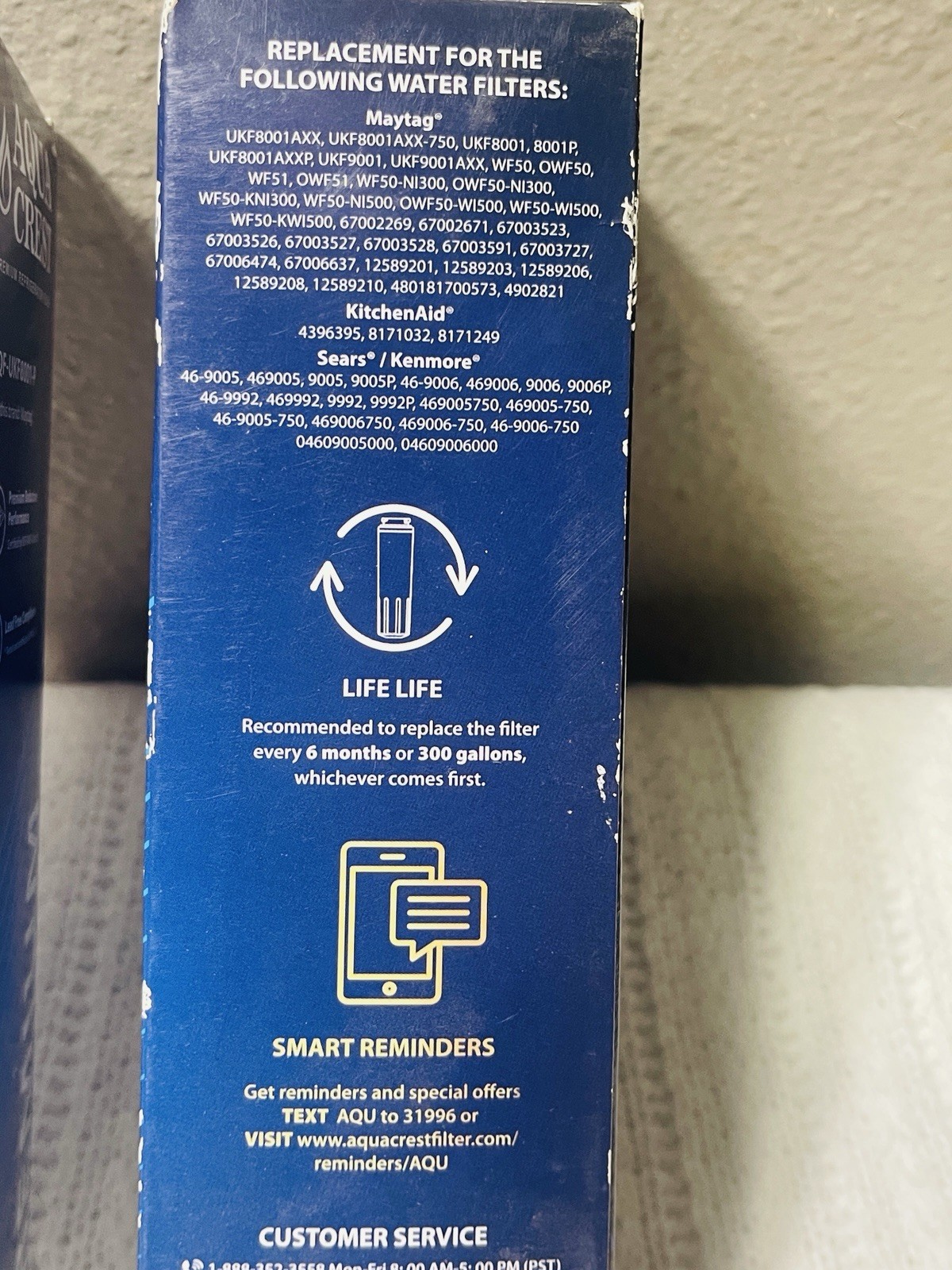2pk AquaCrest AQF-UKF8001-P Water Filter Replacement For Maytag Refrigerator