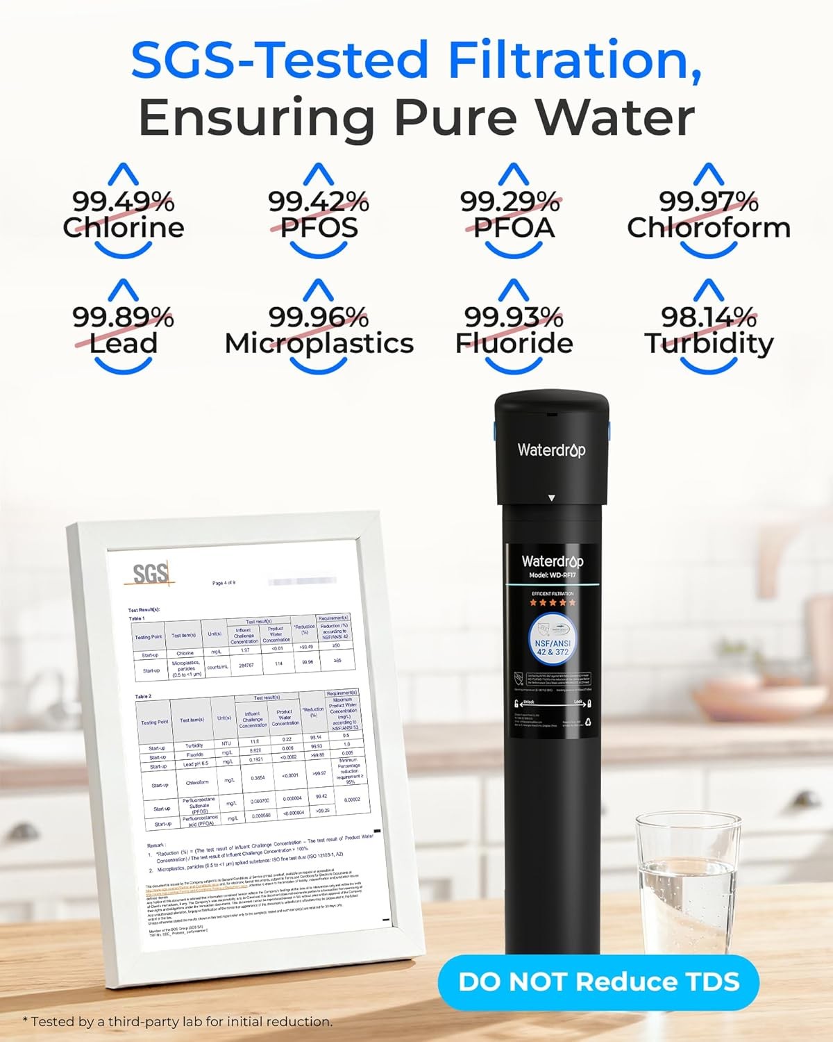 Waterdrop 17UB Under Sink Water Filter System,NSF/ANSI 42 Certified,USA Tech
