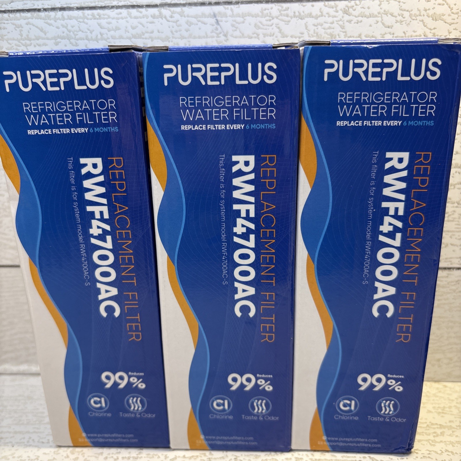 3 Pack Pureplus Refrigerator Water Filter RWF4700AC + 3 Pack AF004 Air Filter