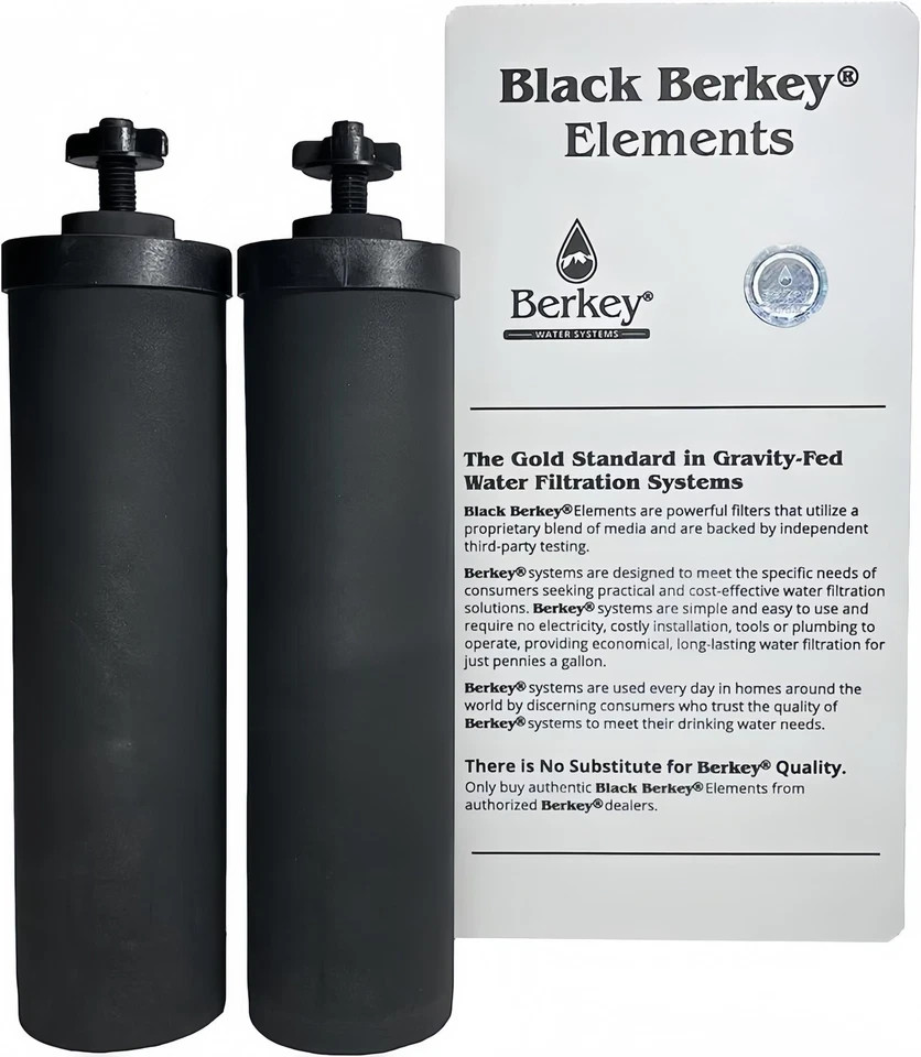 2-PK Berkey Authentic Black BB9-2 Water replacement Filters, Berkey Water System