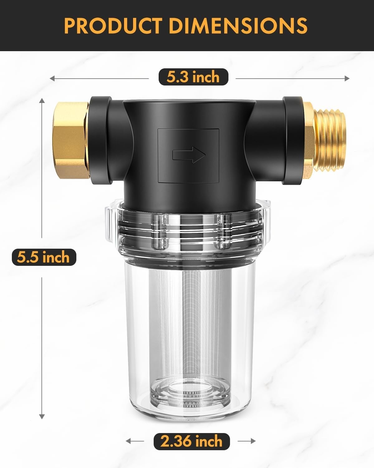 Compact Hose Filter with Dual Mesh Screens & Lightweight Design – 3x5x2 in