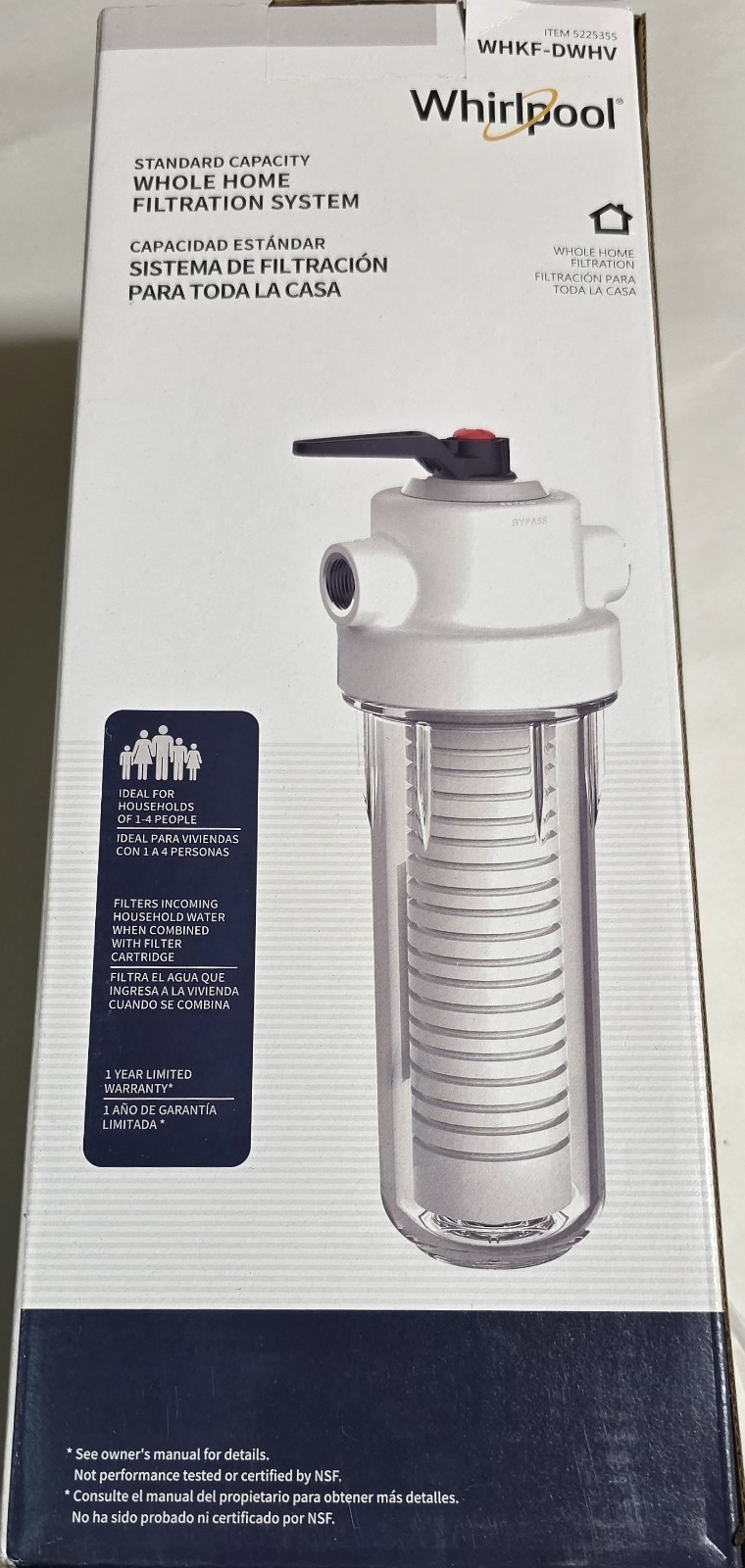 Whirlpool 10 x 2.5 Inch Whole House Water Filtration System WHKF-DWHV, 3/4″…