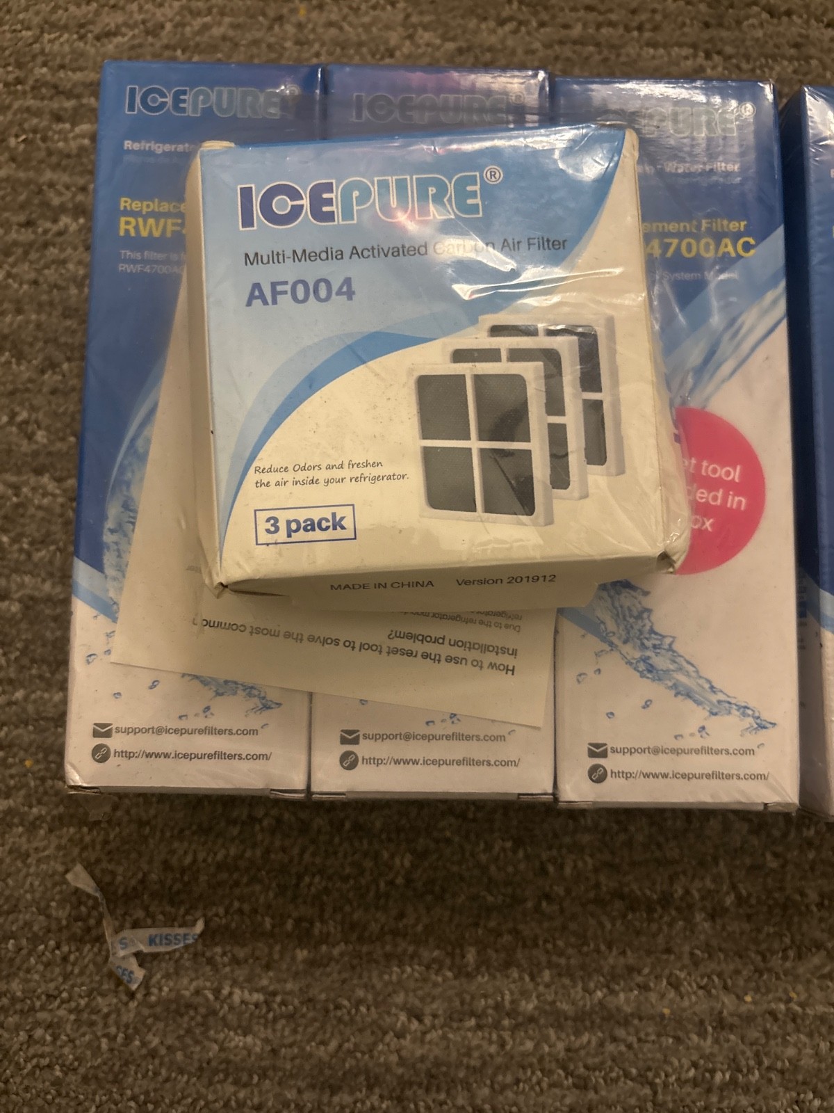 Ice Pure Refrigerator Filter, RWF4700AC, 3 Pack, for LG LT1000P Kenmore Elite