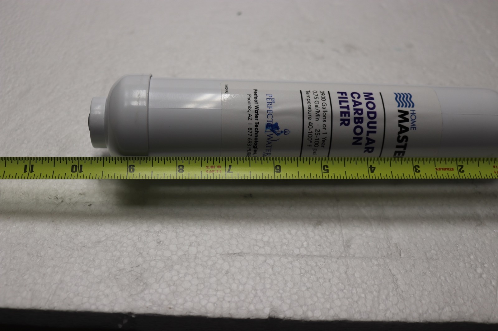 Home Master Modular Carbon Inline Water Filter 3900gal 1 Year 2″x10″ 1/4″ QC GAC