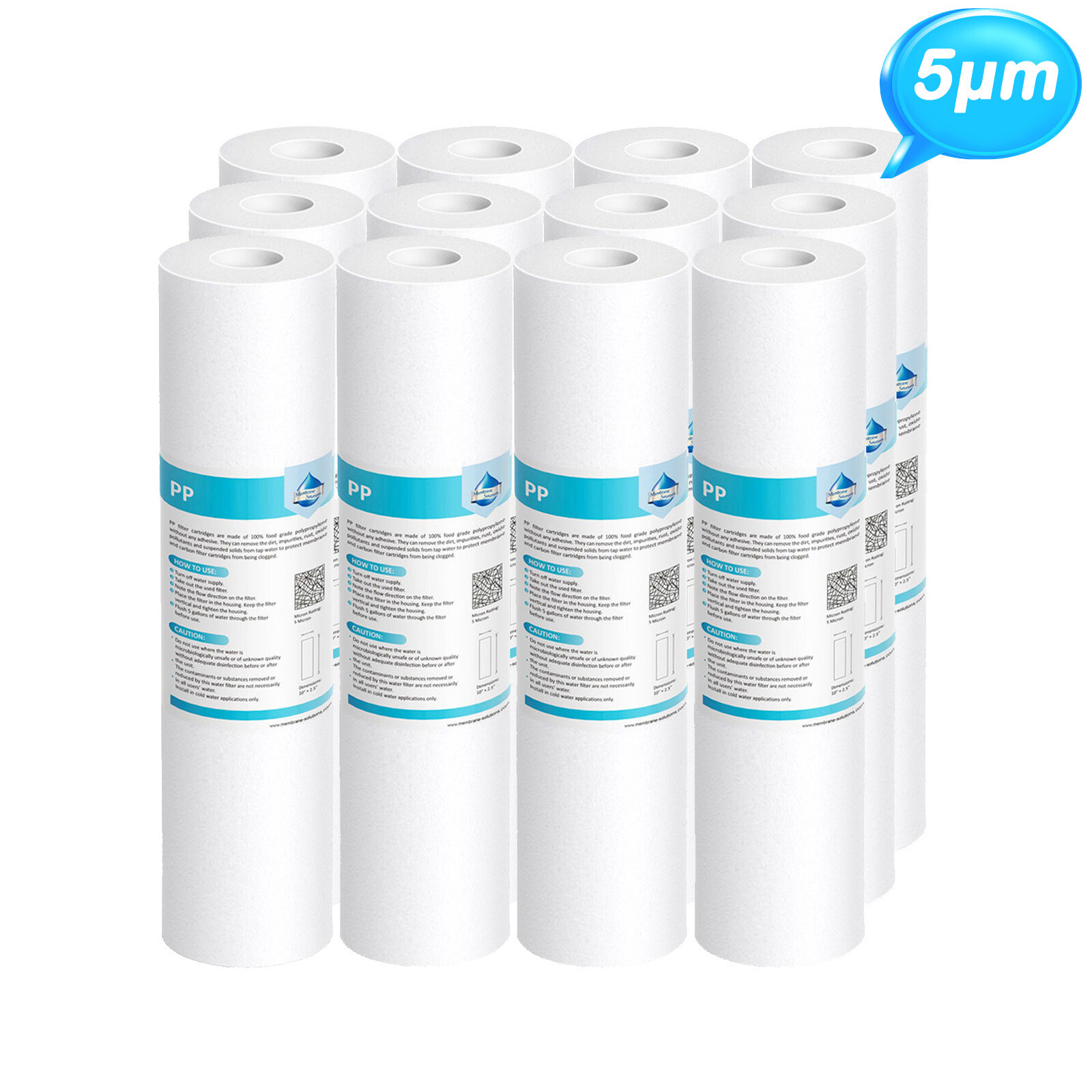 5 Micron 10″x2.5″ Melt-Blown Sediment Water Filter Whole House Filter Cartridges