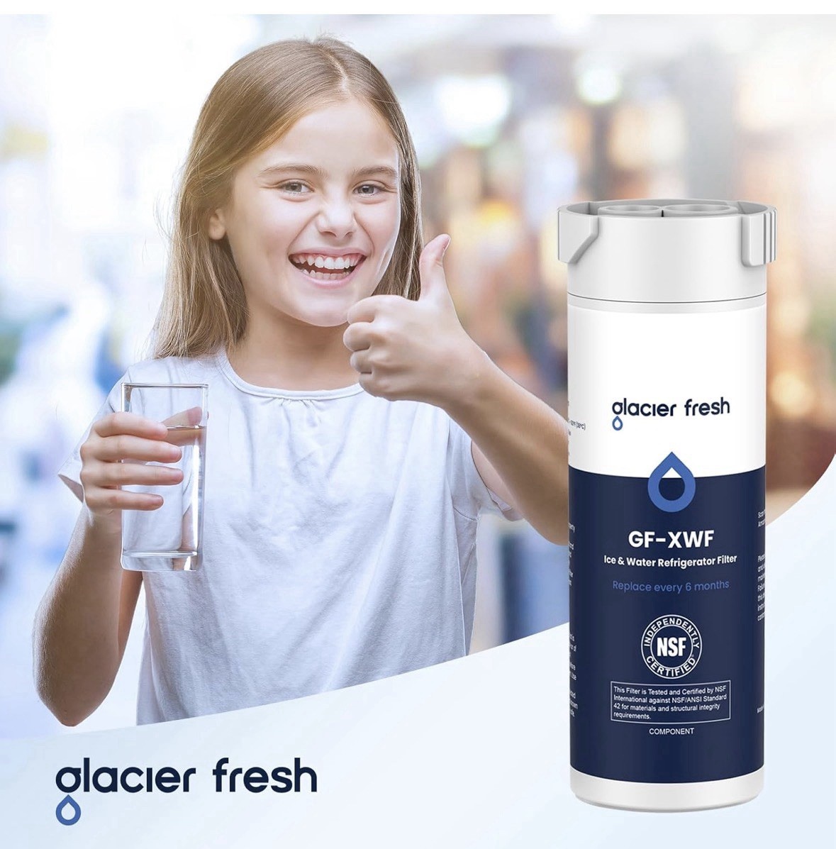 GLACIER FRESH XWF Replacement For GE XWF Refrigerator Water Filter Pack Of 3