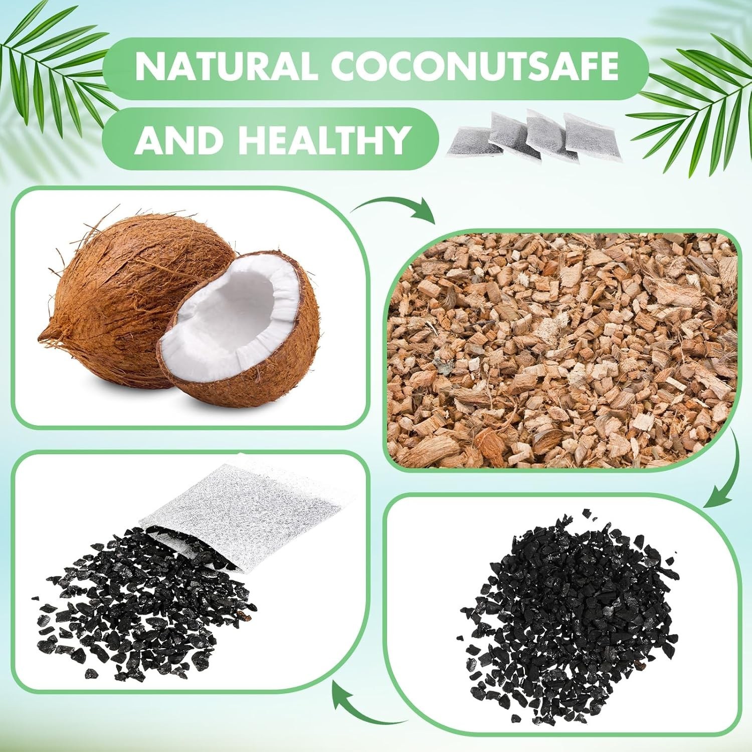 12 or 100 Pcs Activated Charcoal Water Filter Coconut Shell Distiller
