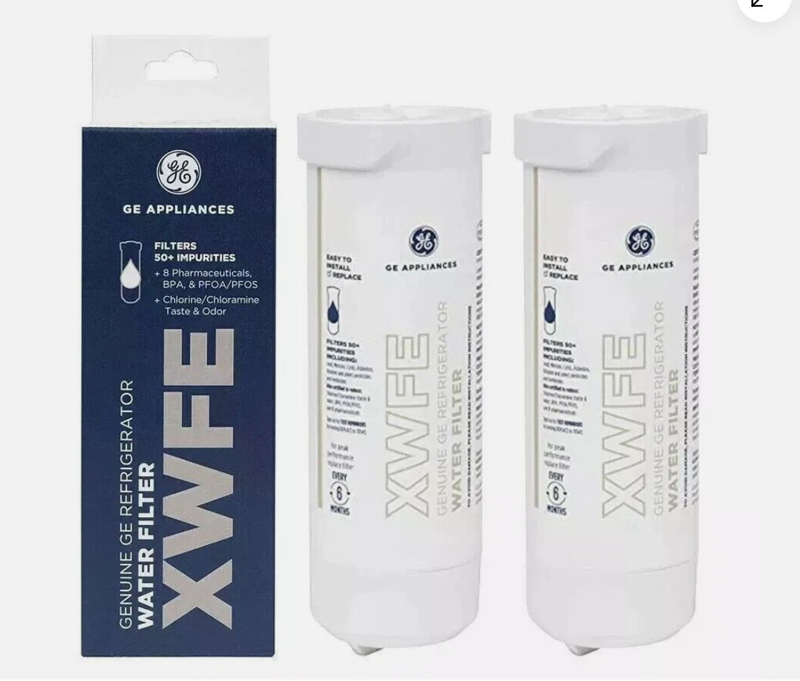 GE refrigerator XWFE water filter replacement (2 PACK – original ) WITHOUT CHIP