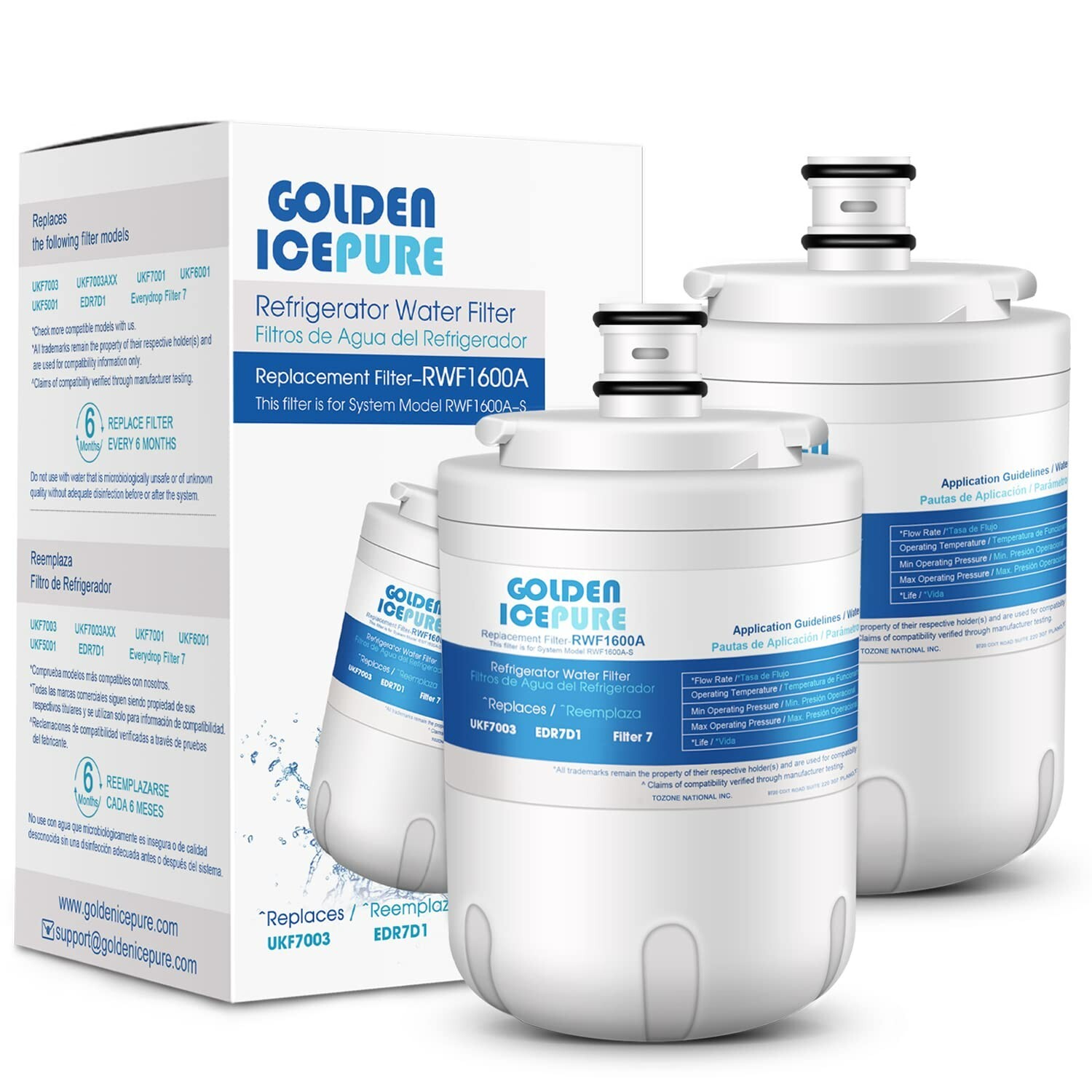 RWF1600A Water Filter Fit for AS229CSBGB, UKF7002, EDR7D1, WF288, EFF-6014A
