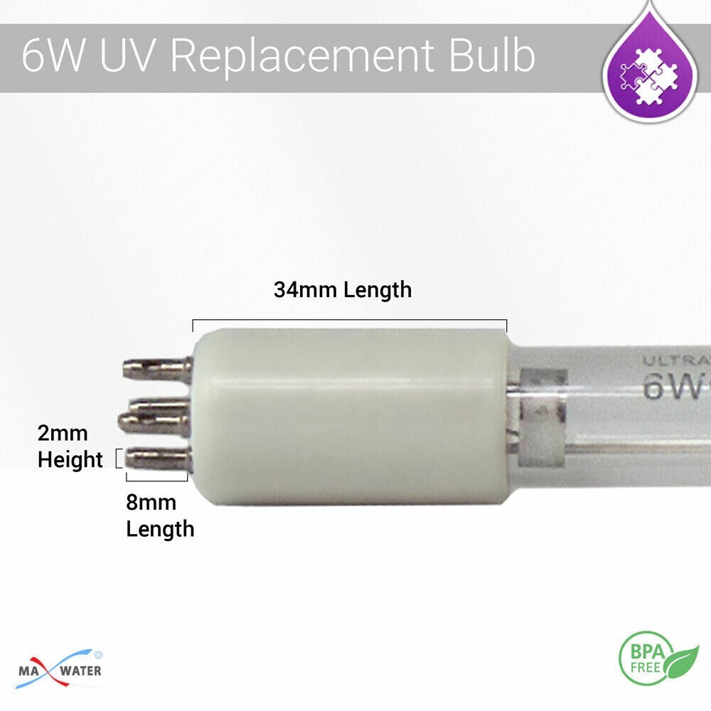 6W UV Ultraviolet Light For Reverse Osmosis System Drinking 0.5 GPM Water Filter