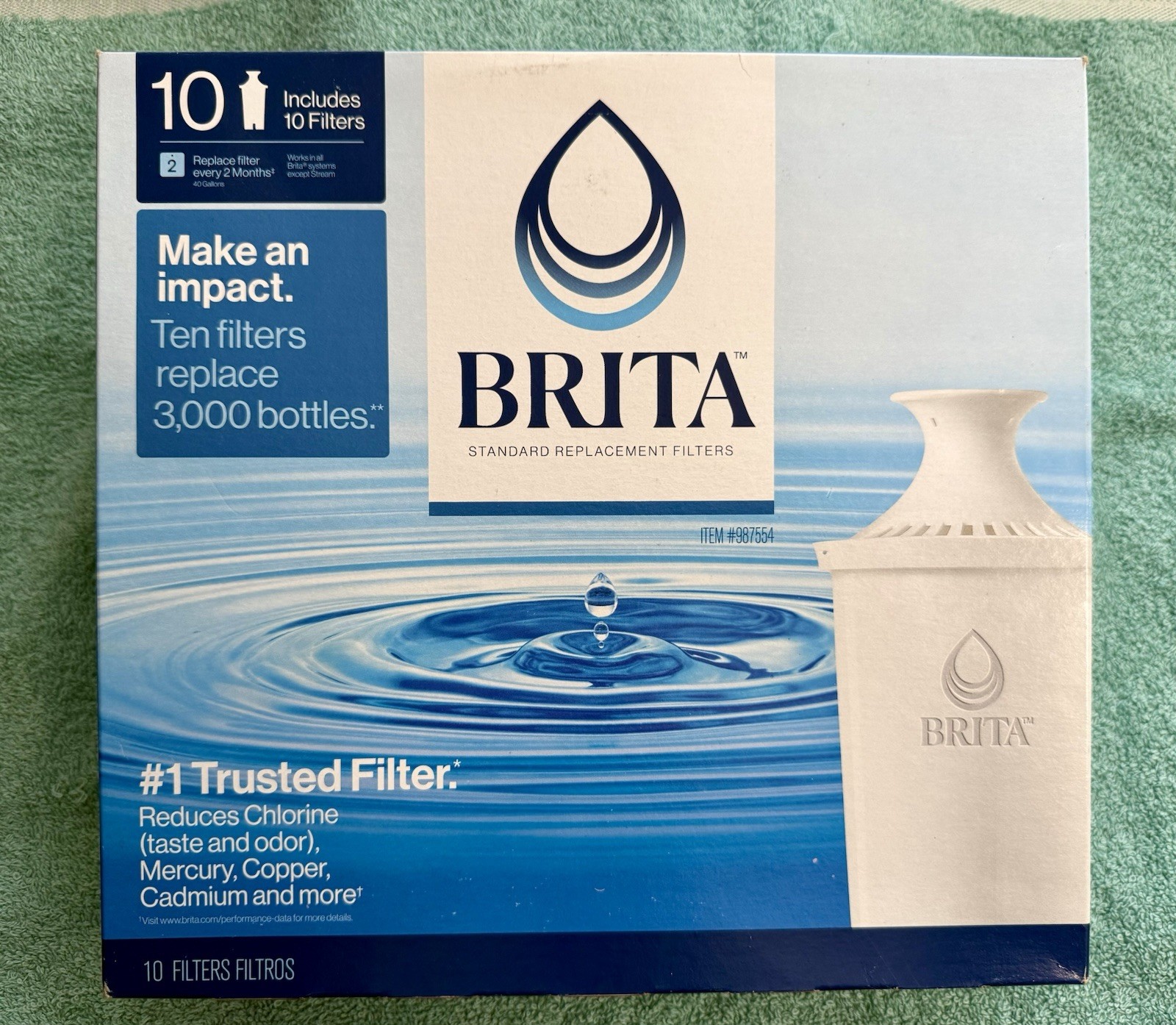 Genuine Brita Standard Replacement Water Filters 10 Pack 987554 – NEW