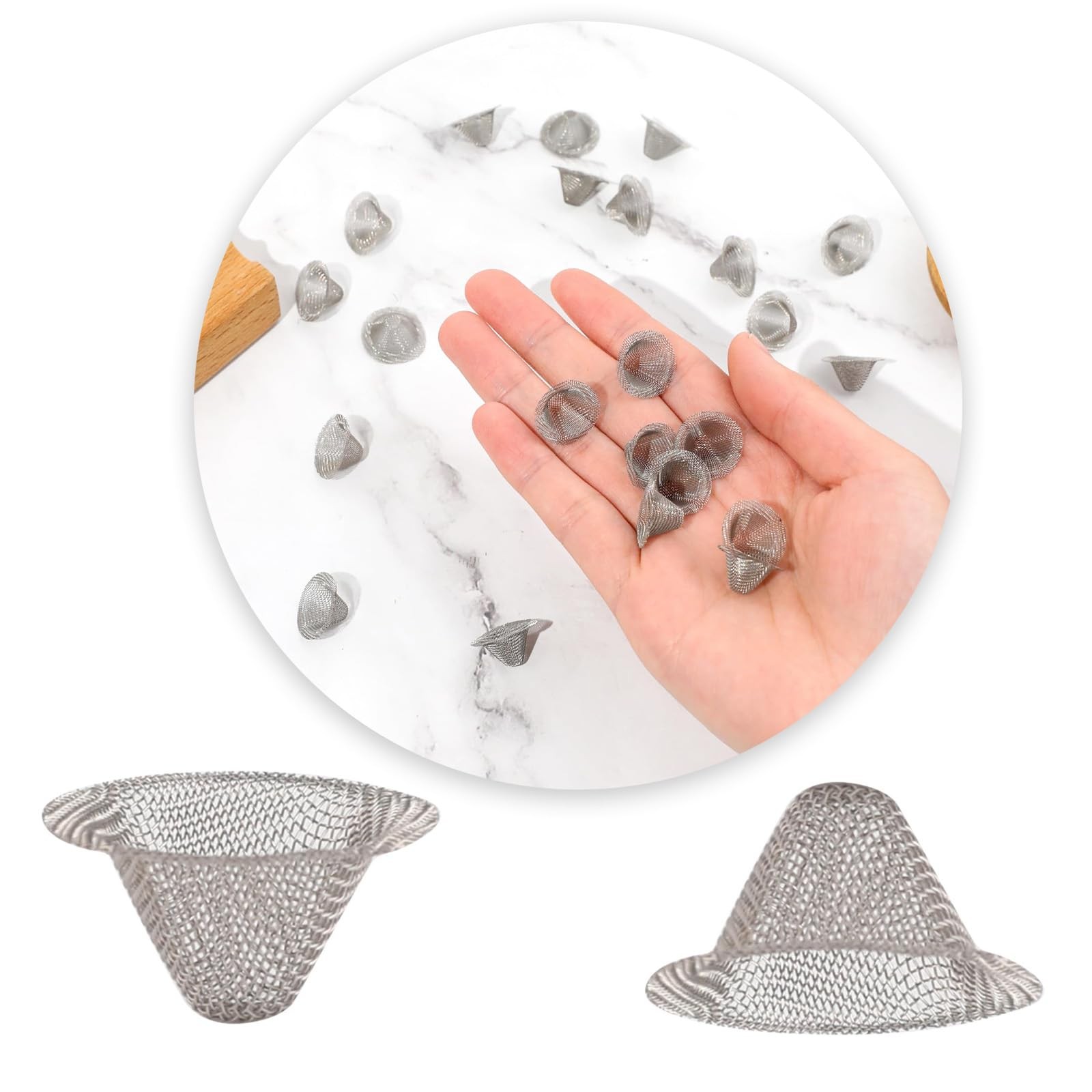 50 Pieces Pipe Screens,1/2 Inch Stainless Steel Bowl Screens Filters Conical …