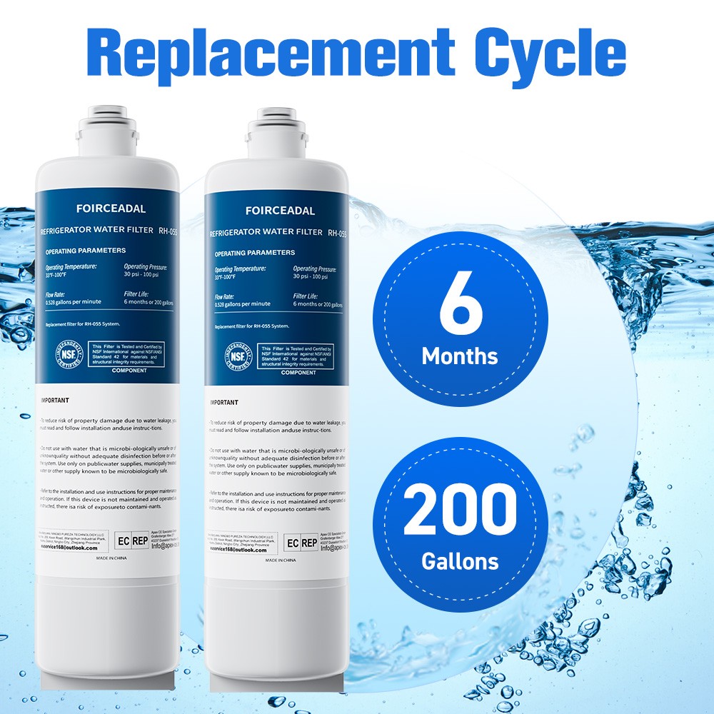 2PACK For Bosch UltraClarity Pro Water Filter BORPLFTR50, BORPLFTR55, RA450022
