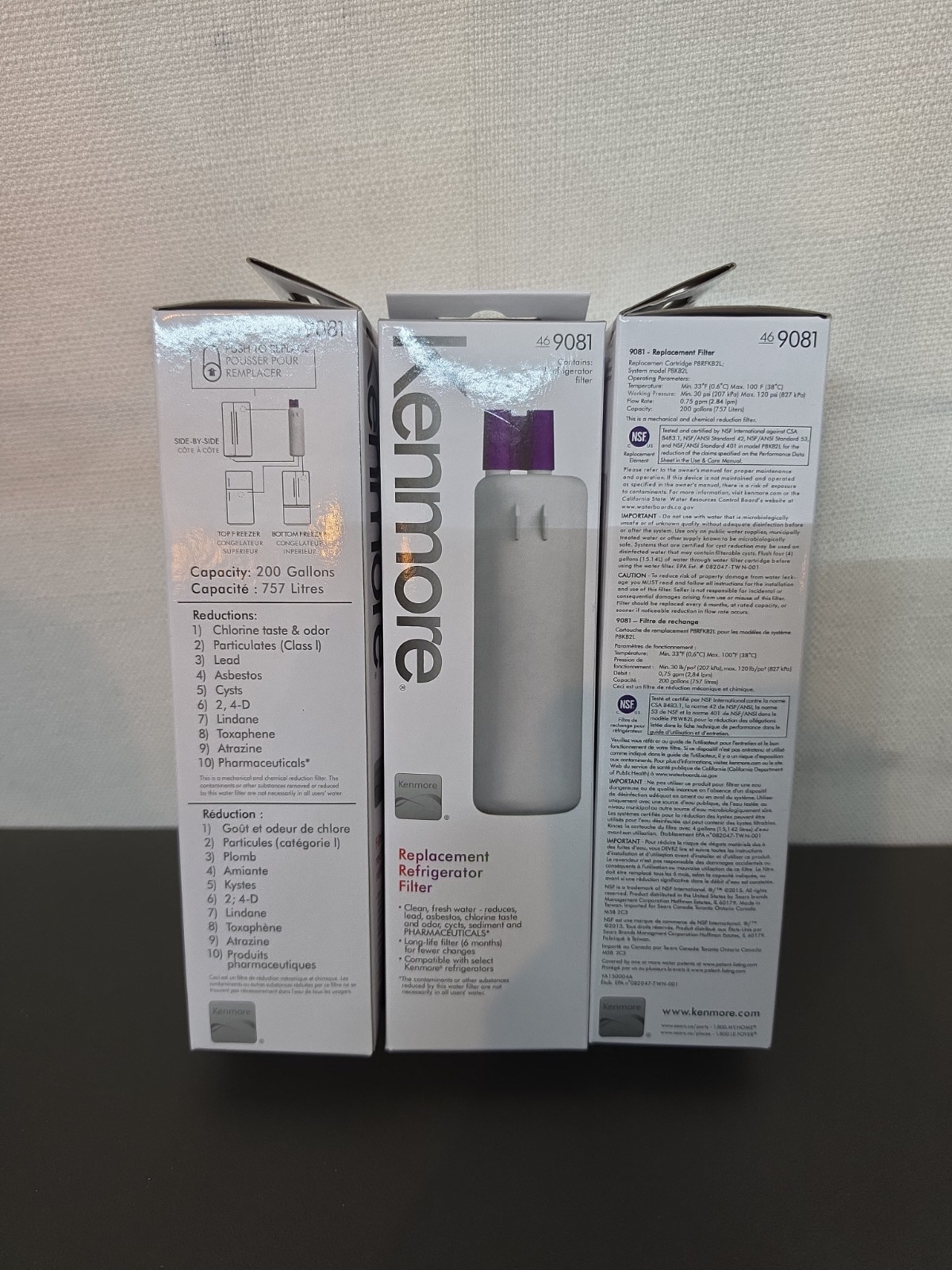 3 Pack Kenmore 46-9081 Replacement Refrigerator Water Filter. Sealed