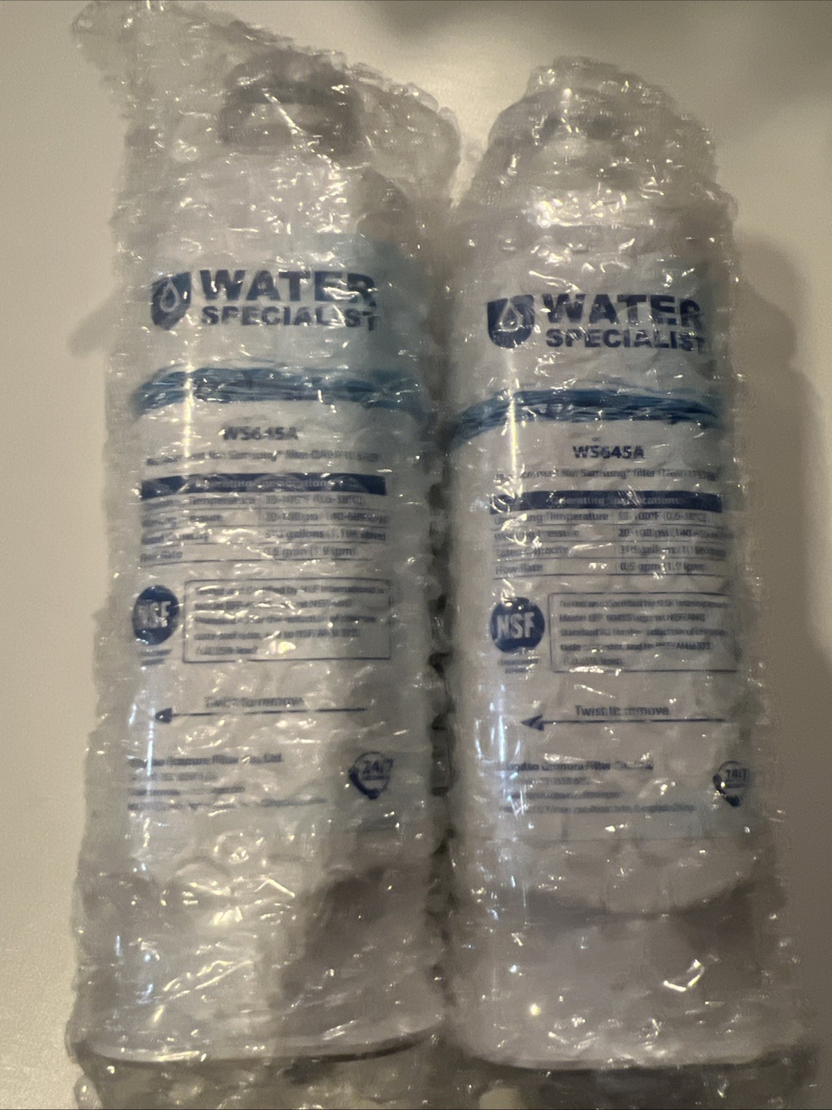 Waterspecialist WS645A Water Filter for Samsung Refrigerator, 2 Pack