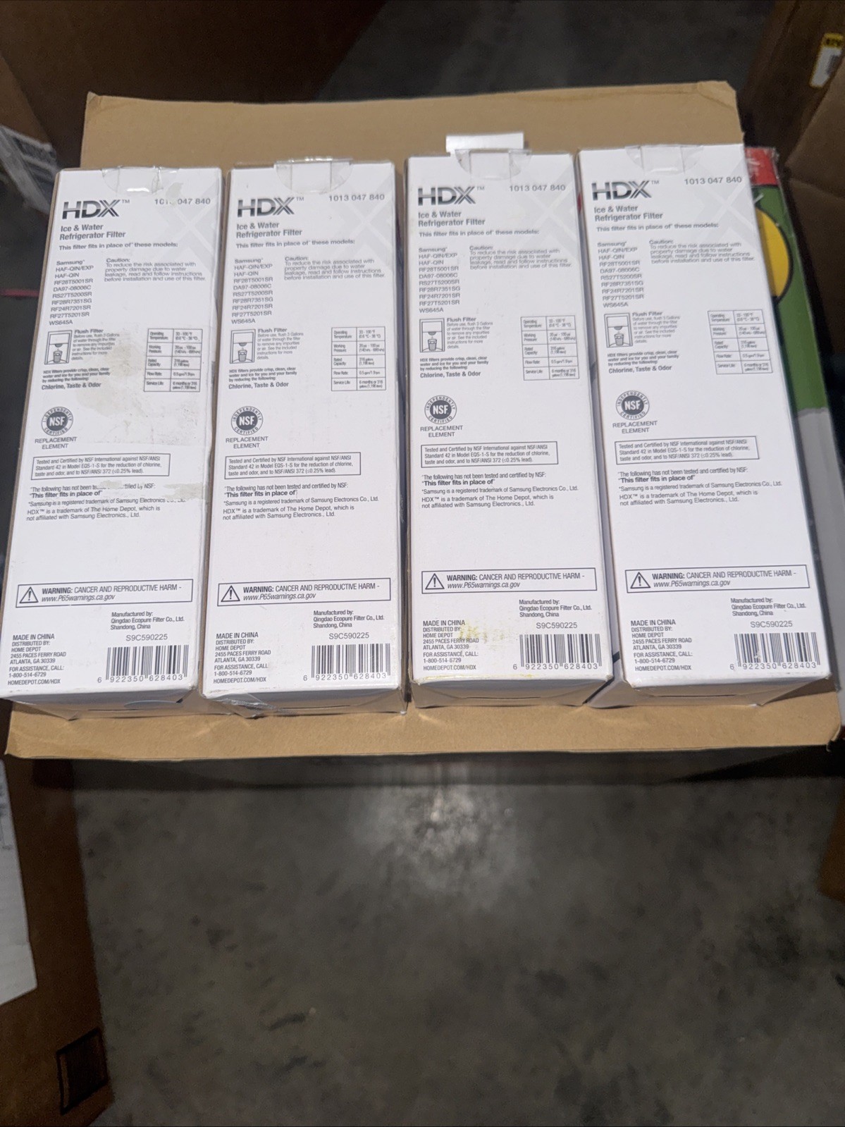 4-Pack HDX EQS-1-S Standard Refrigerator Water Filters For Samsung HAF-QIN – New