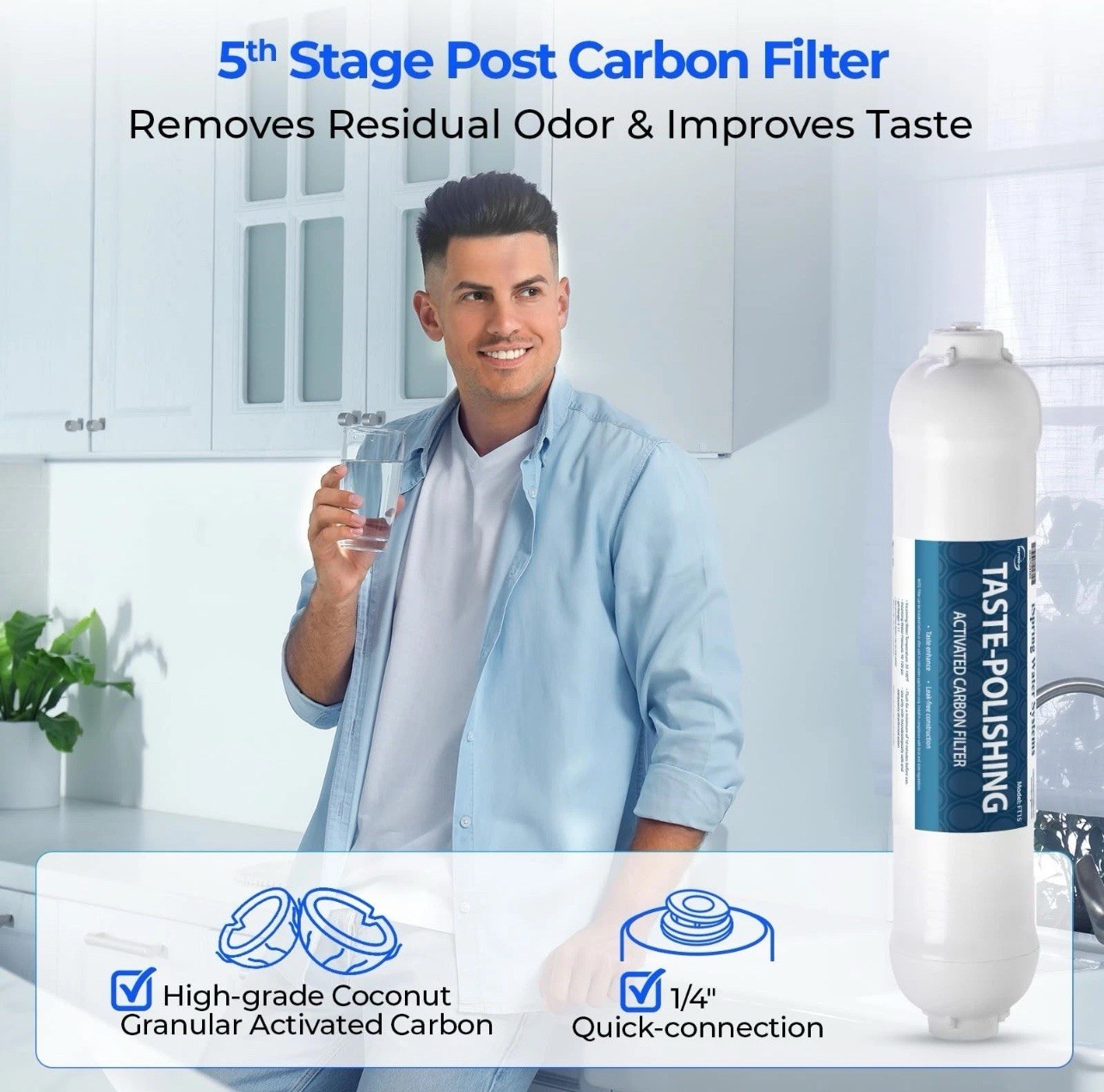 iSpring F19K75 NSF Certified 2-Year Replacement Filter Set for 6-Stage Revers…