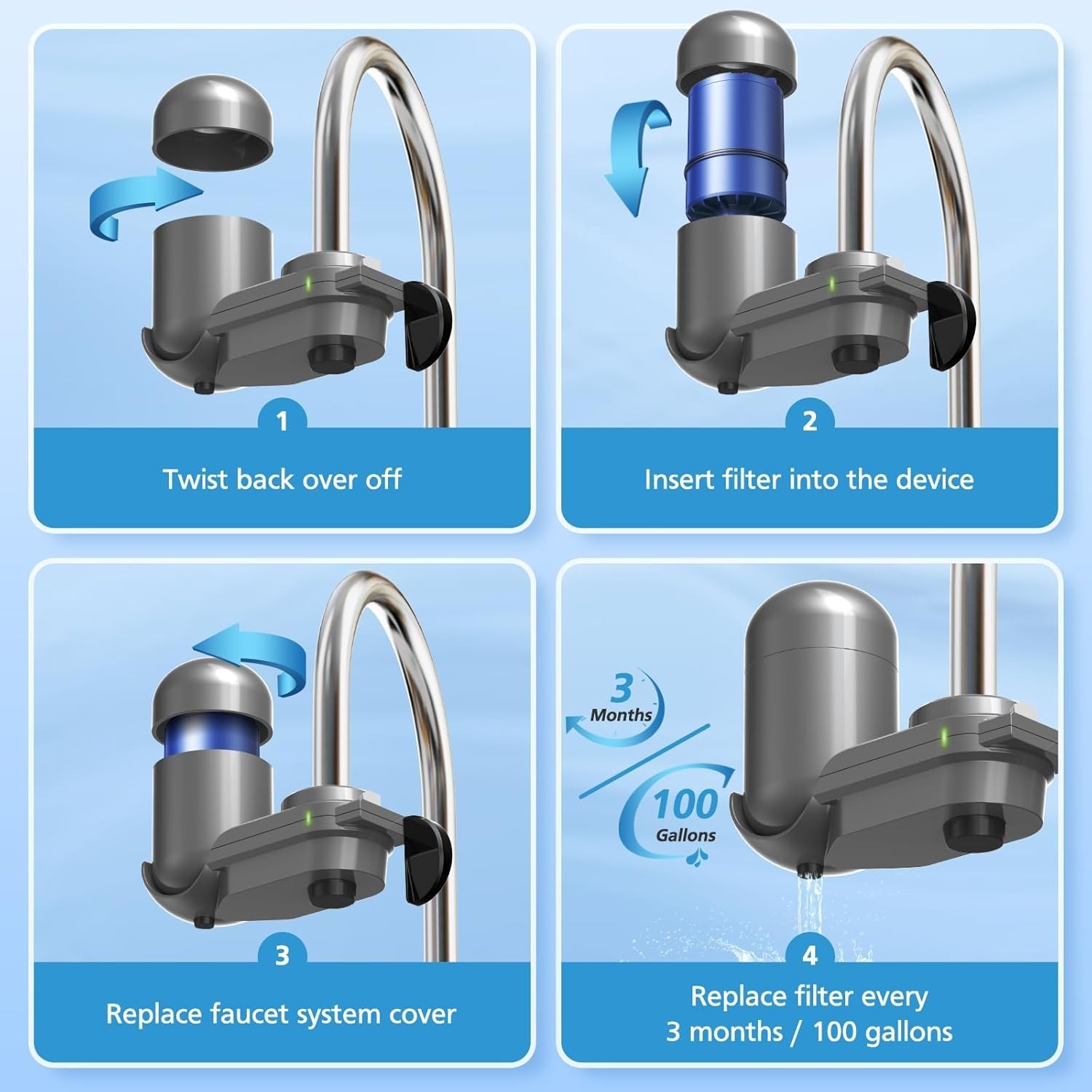 6 Pack RF9999 Faucet Mount Replacement Filter For ALL PUR/PUR PLUS Faucet Fil…