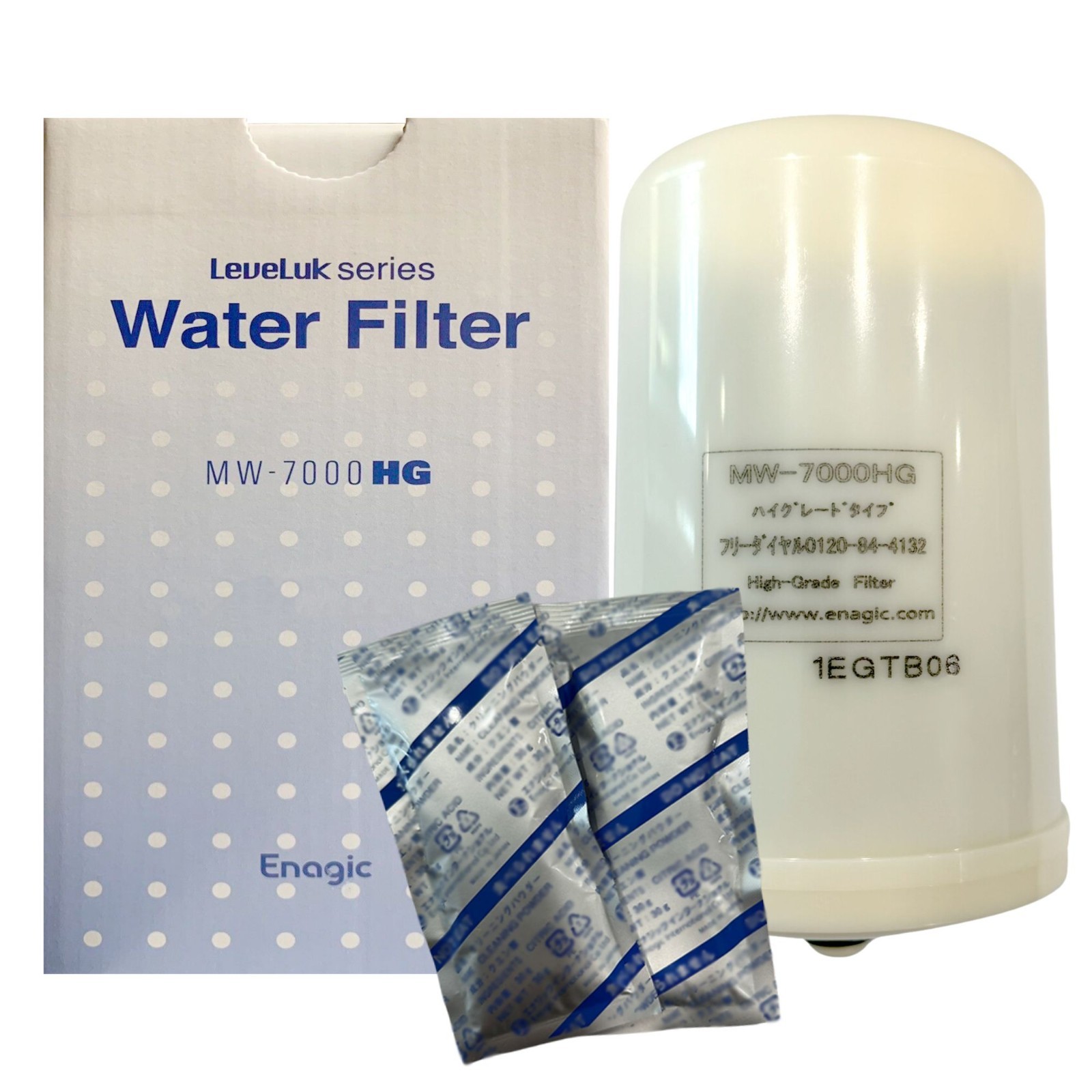 Leveluk Enagic Kangen Water Filter MW-7000 HG High Grade SD501 Two Cleaning Pack