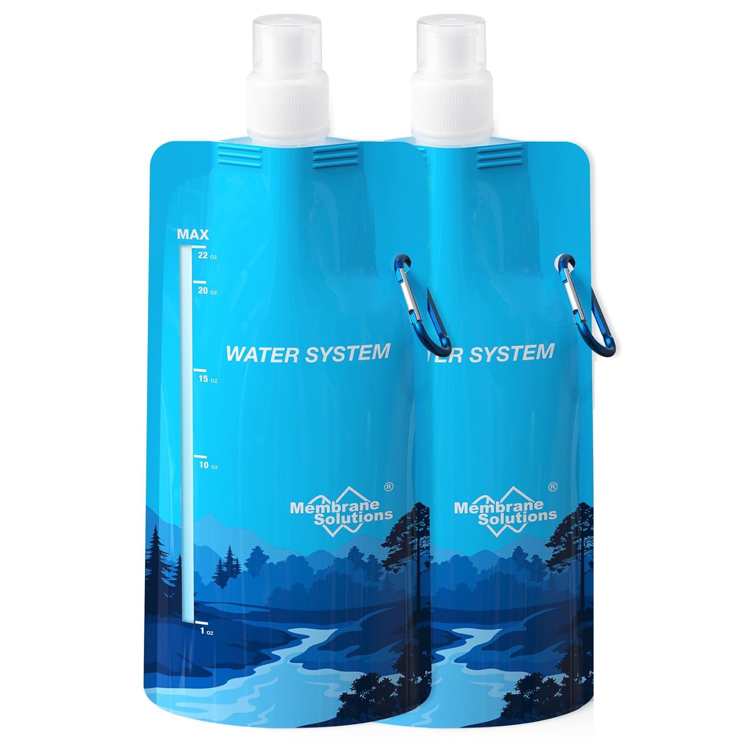 Gravity Fed Water Filtration System,with Filter Straw,2Pk Survival Water Pouches