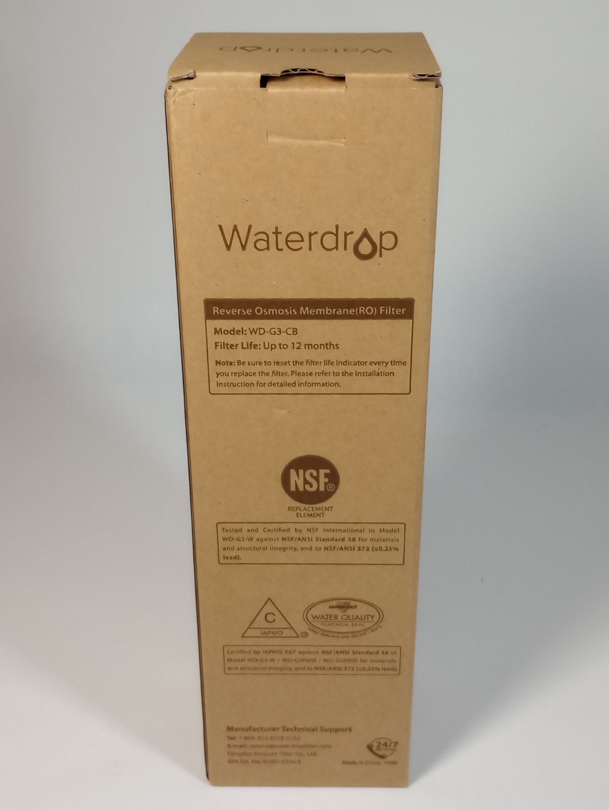 Waterdrop WD-G3-CB G3 RO System Replacement Reverse Osmosis Membrane NEW