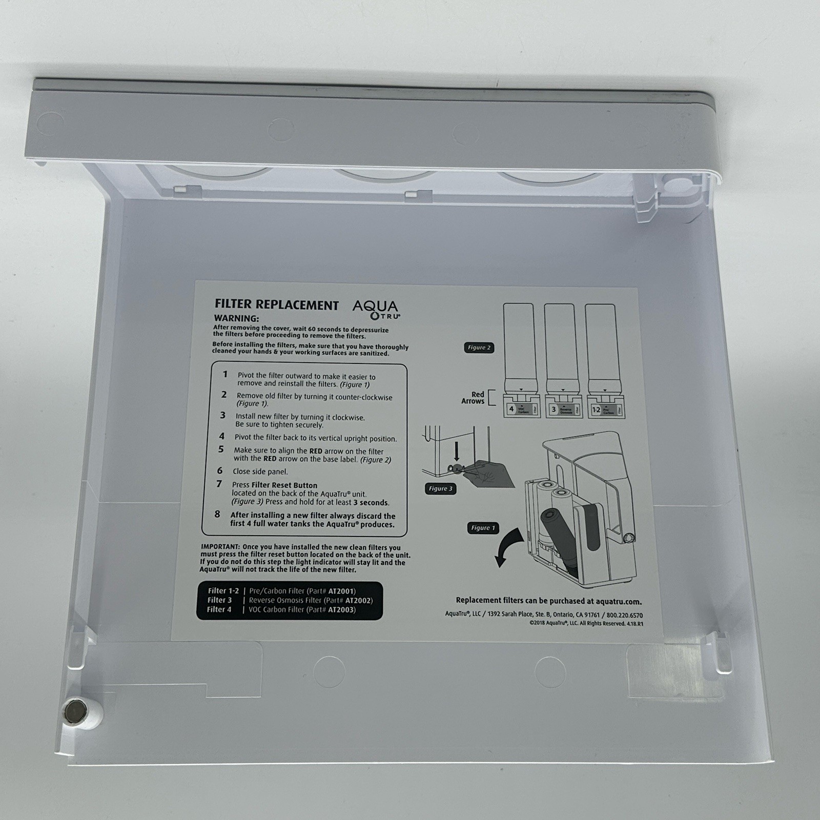 AquaTru AT2020 Filter Cover Panel OEM Replacement Part for Countertop System