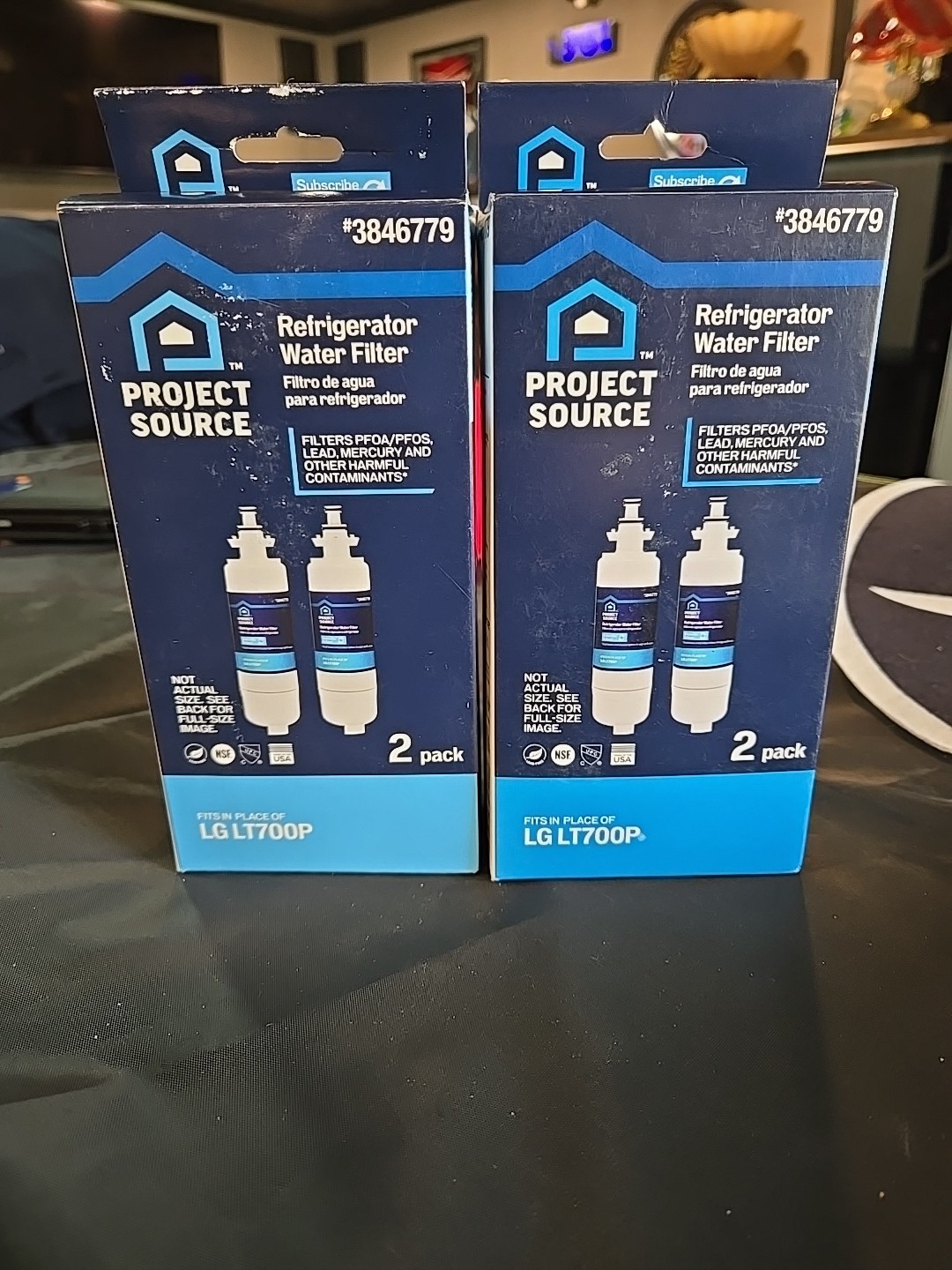 2 Project Source Refrigerator Water Filter LG LT700P 2 Pack Filters Lead 2 pks