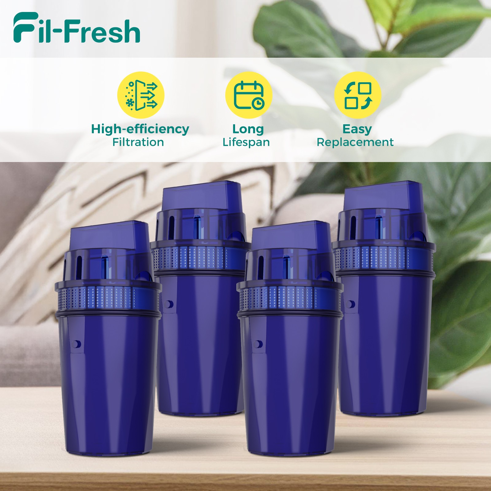 4-PCS Water Filter Replacement PPF900Z NSF Certified Pitcher System Filter US