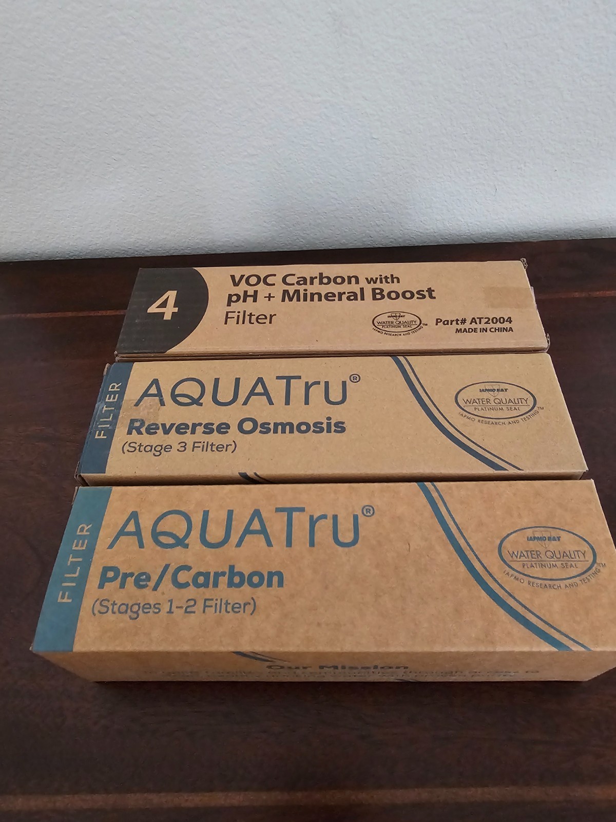 AquaTru Stage 1-4 Filter Set Of 3 Pre/Carbon, RO, VOC Carbon pH + Mineral Boost