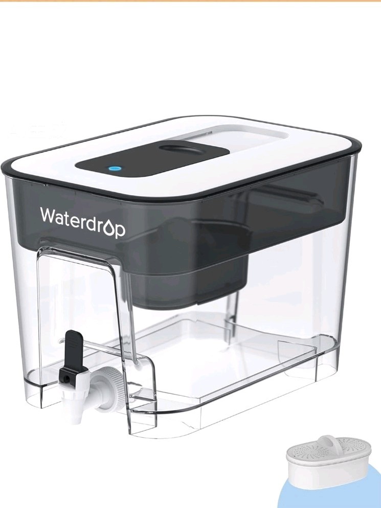 Waterdrop 40-Cup Water Filter Dispenser with 1 Filter, Long-Lasting 200 gallons